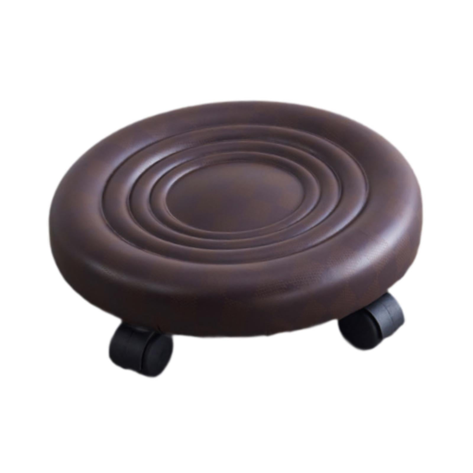 Low Height Rolling Stool with Swivel Caster for Mechanical Manicure Sport Browm