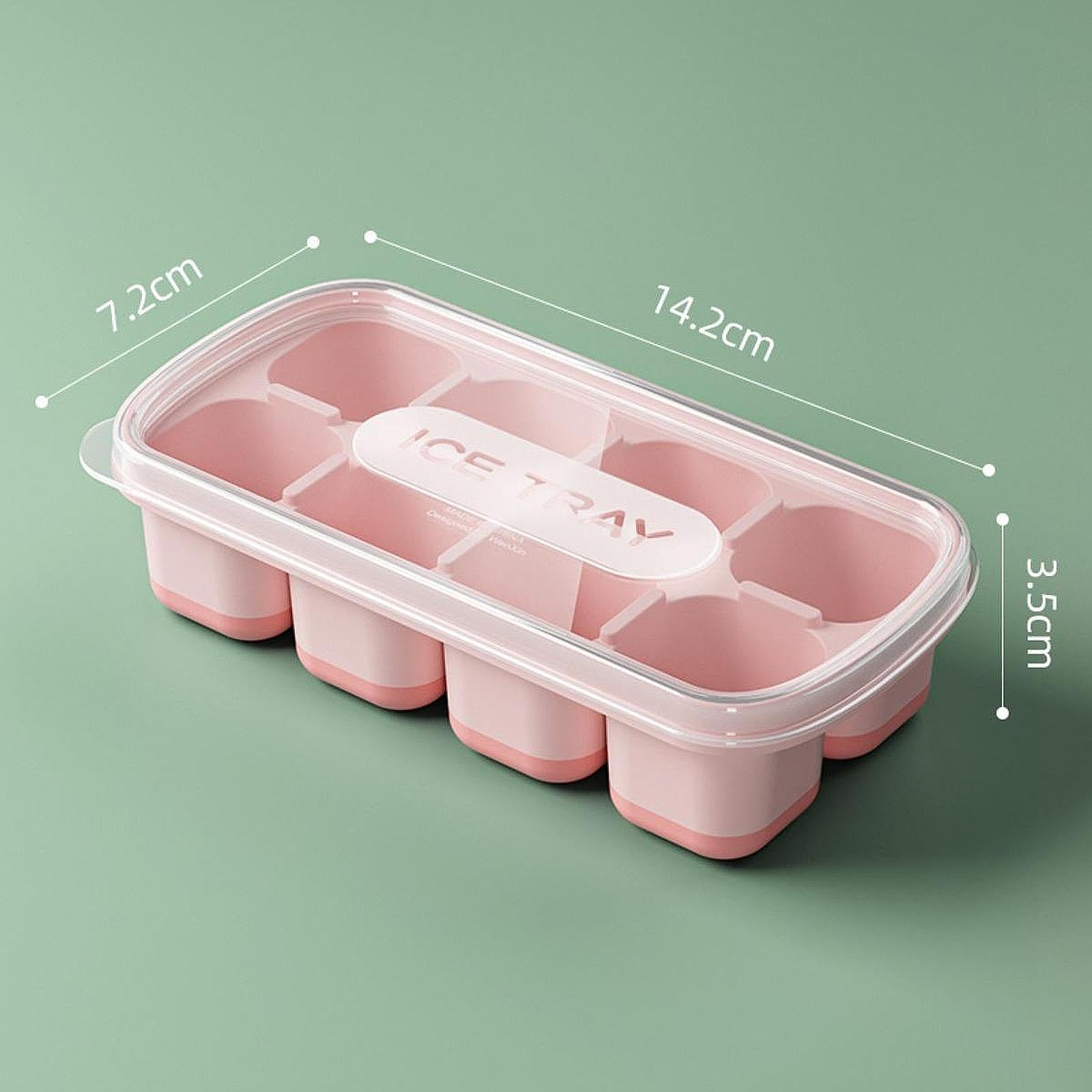 Ice Cube Tray Freezer Ice Cubes Compartment for Juice Summer Beverage Coffee Pink