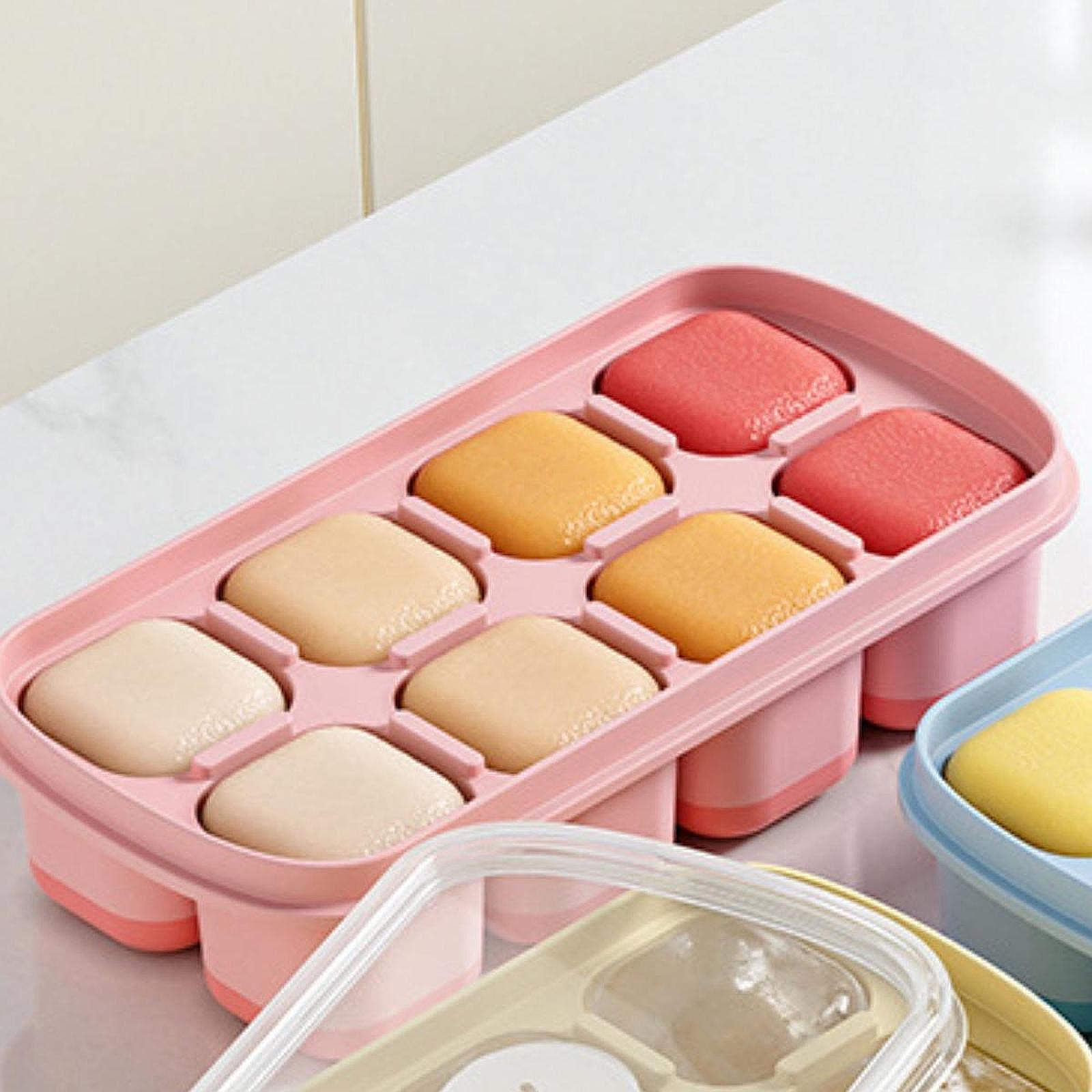 Ice Cube Tray Freezer Ice Cubes Compartment for Juice Summer Beverage Coffee Pink