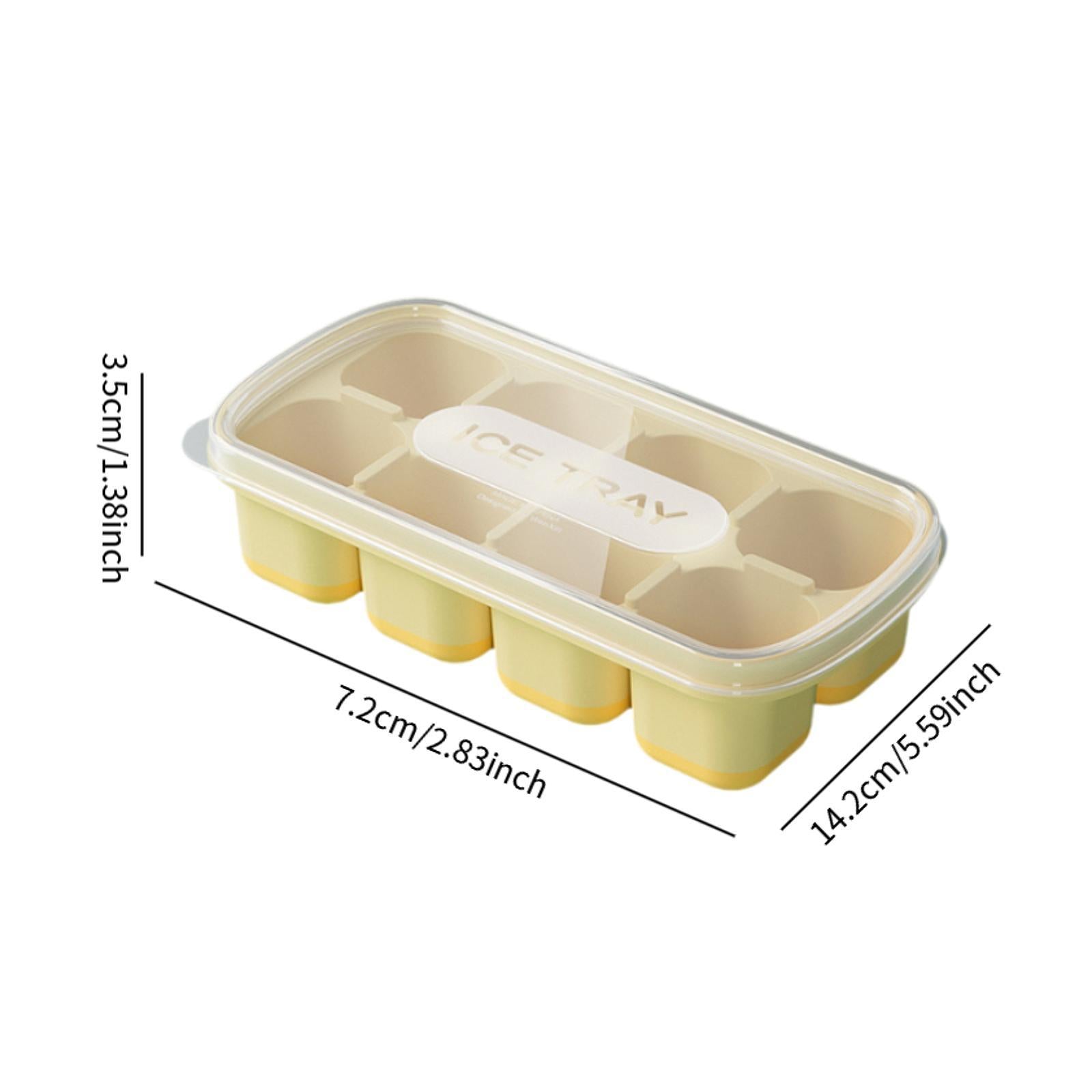 Ice Cube Tray Freezer Ice Cubes Compartment for Juice Summer Beverage Coffee Yellow
