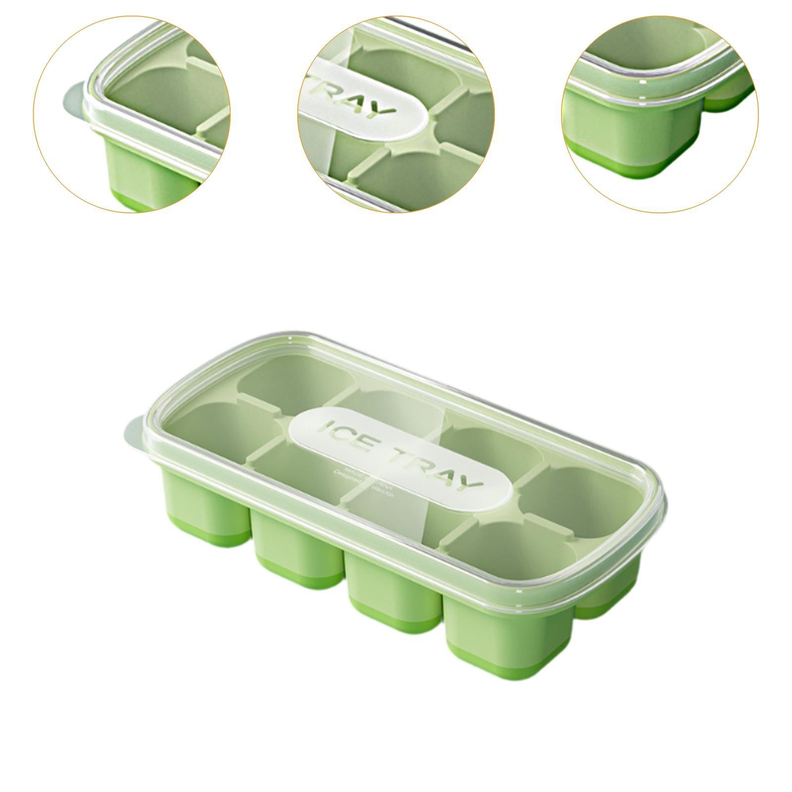 Ice Cube Tray Freezer Ice Cubes Compartment for Juice Summer Beverage Coffee Green