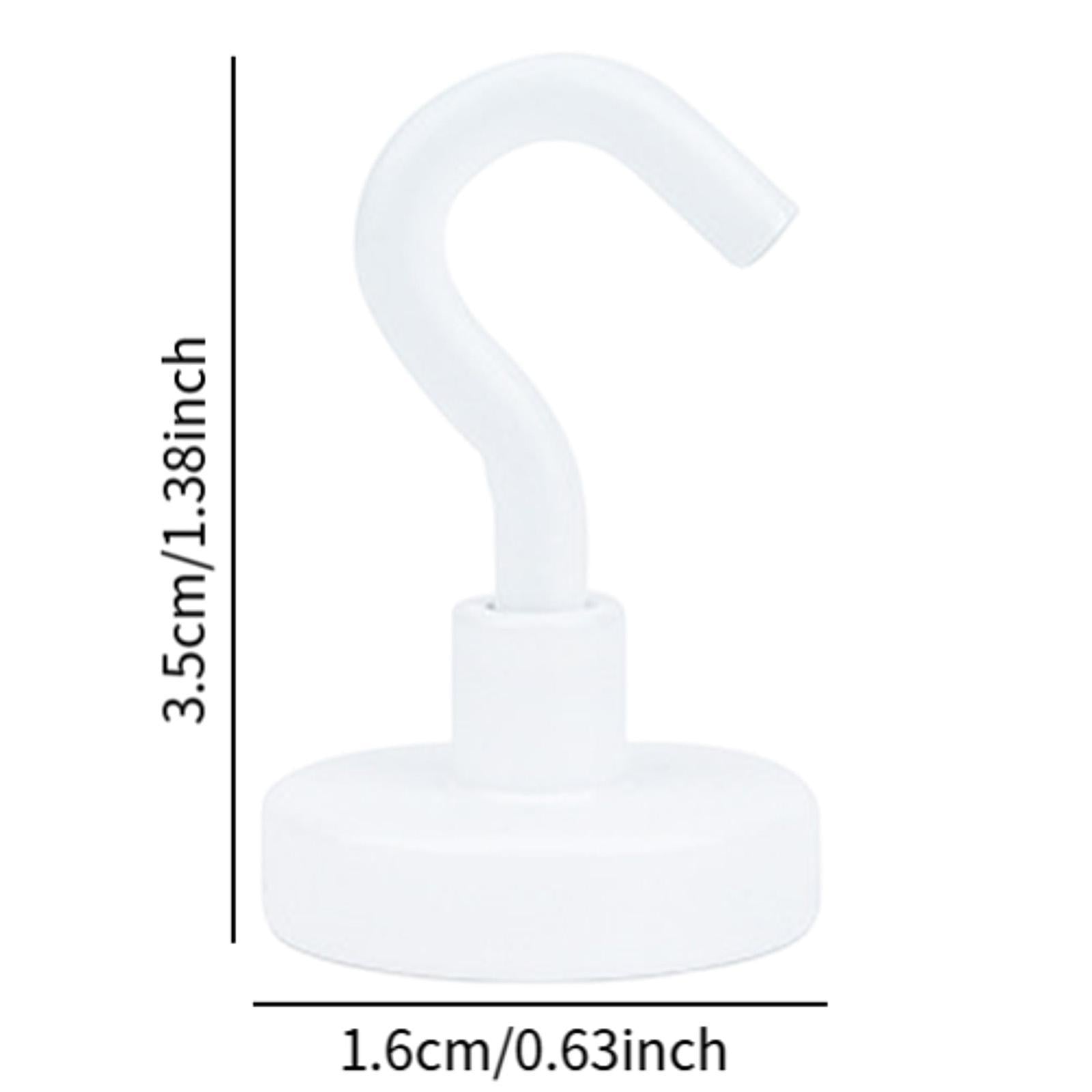 20 Pieces Magnetic Hooks Strong Hooks for Cabin Walls Beach Classroom White