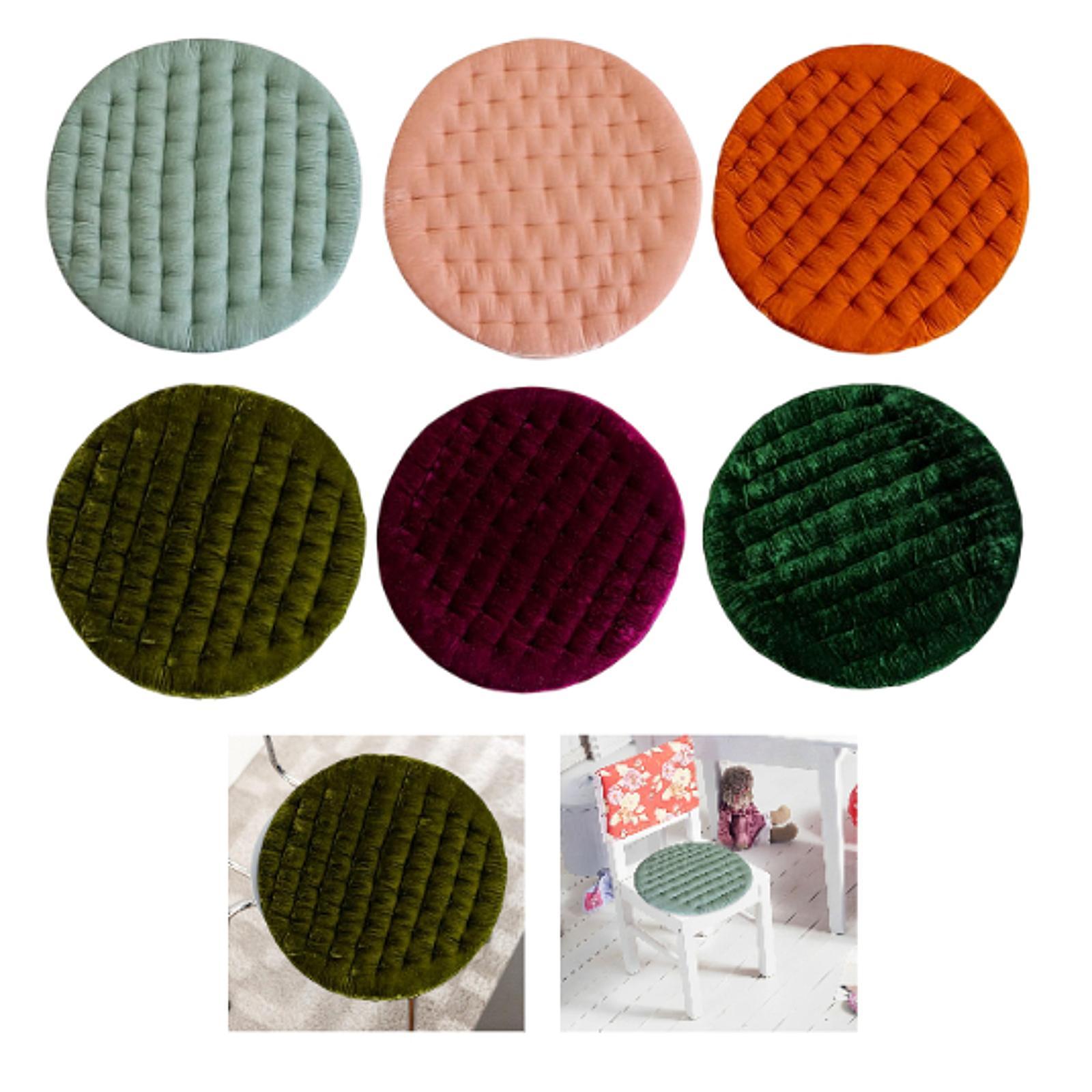 Round Chair Seat Cushion Floor Pouf Decoration for Garden Indoor Living Room Blue