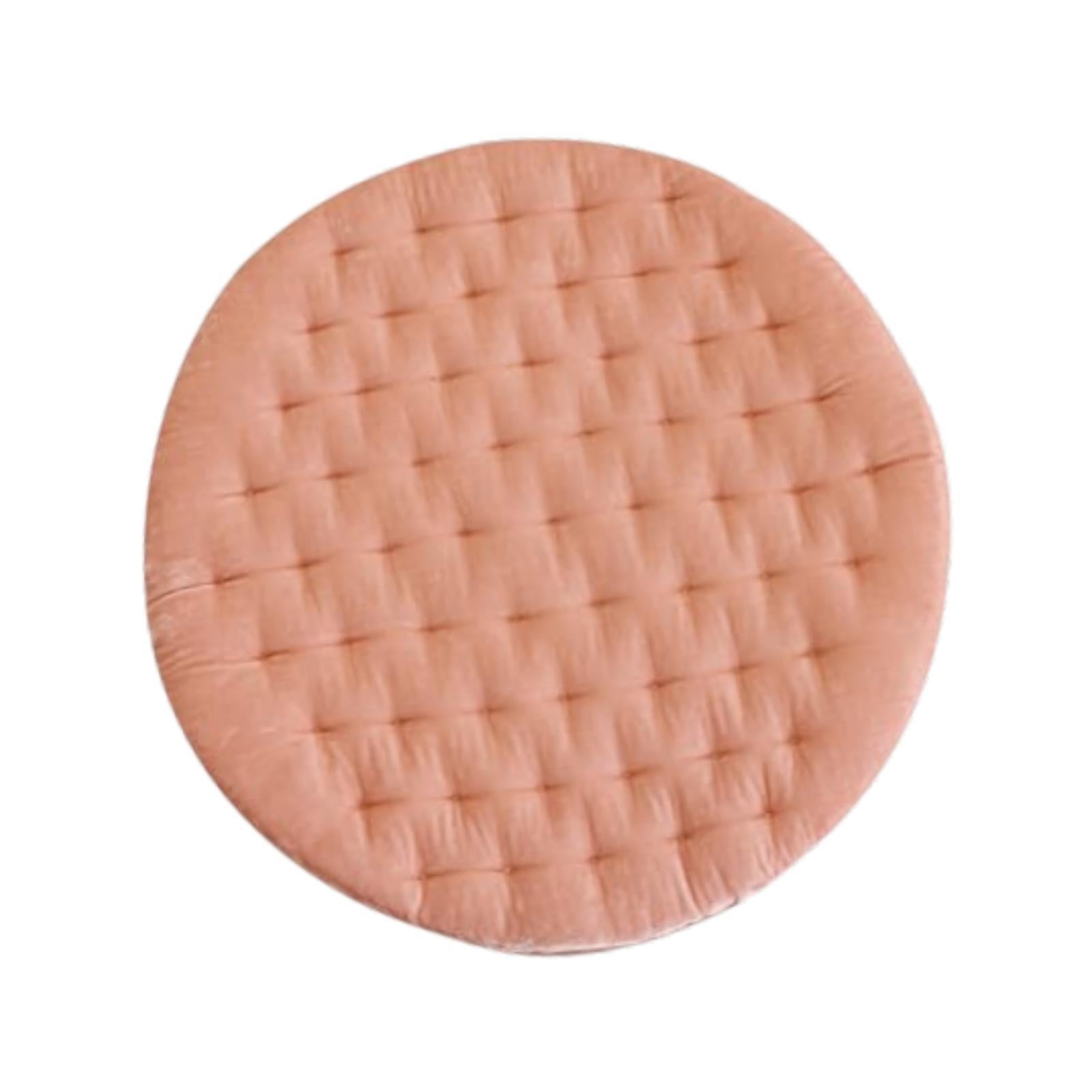 Round Chair Seat Cushion Floor Pouf Decoration for Garden Indoor Living Room Pink