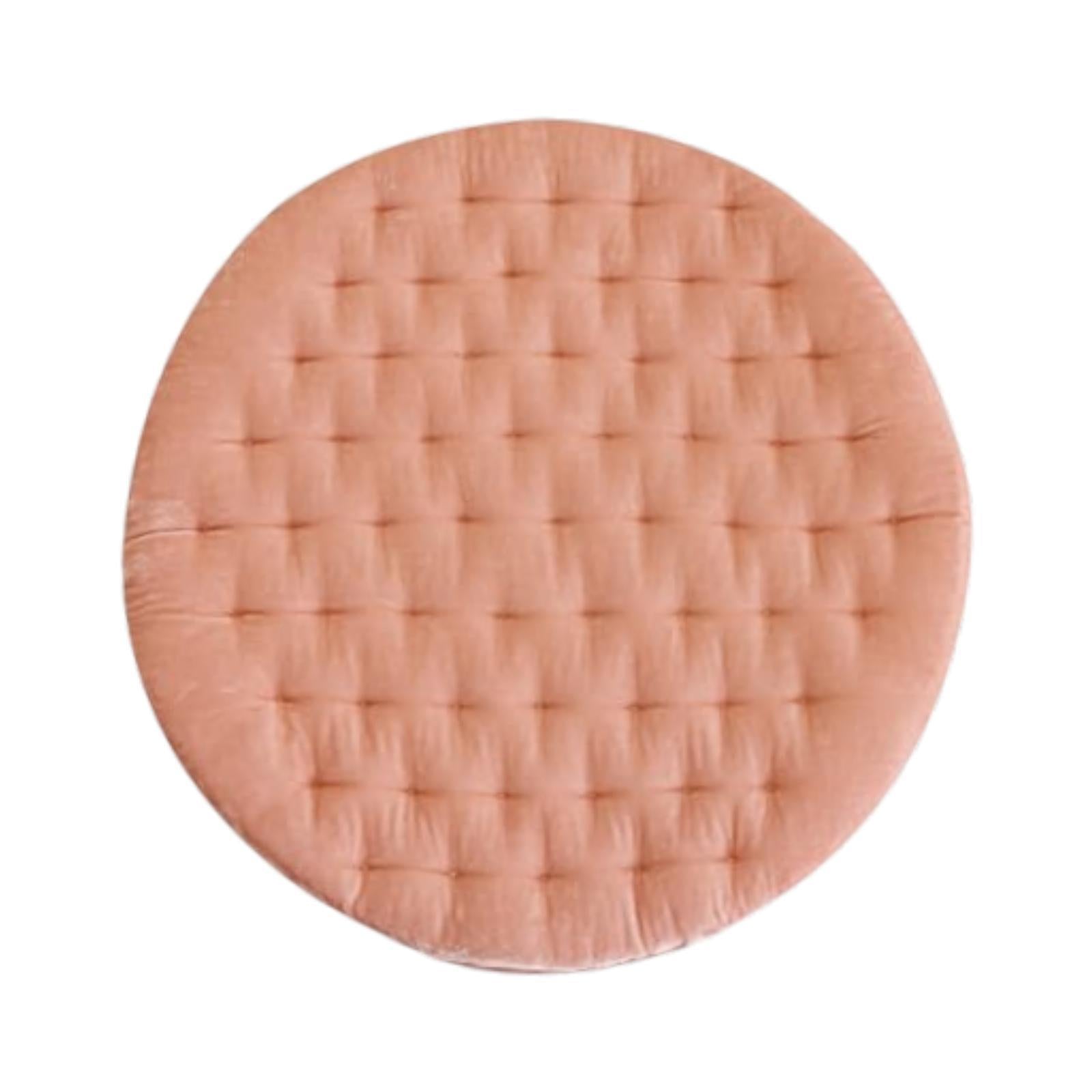 Round Chair Seat Cushion Floor Pouf Decoration for Garden Indoor Living Room Pink