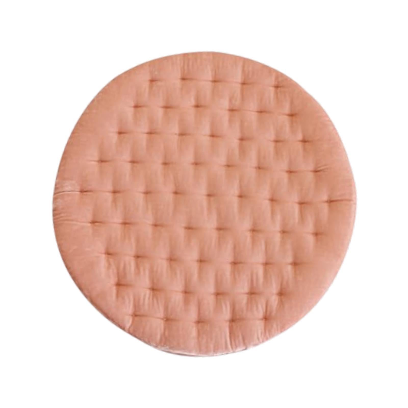 Round Chair Seat Cushion Floor Pouf Decoration for Garden Indoor Living Room Pink