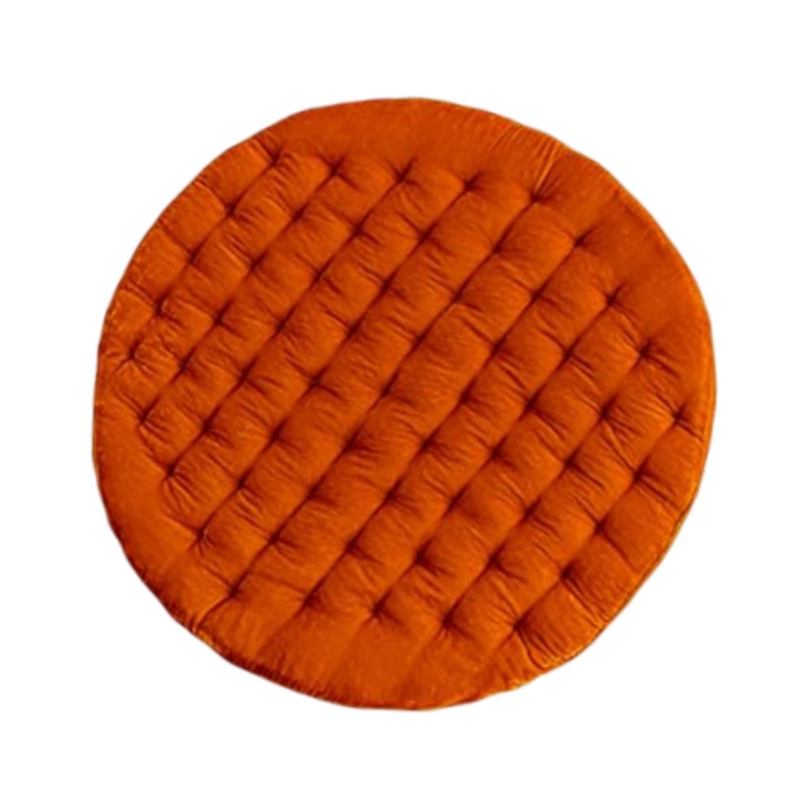 Round Chair Seat Cushion Floor Pouf Decoration for Garden Indoor Living Room Orange