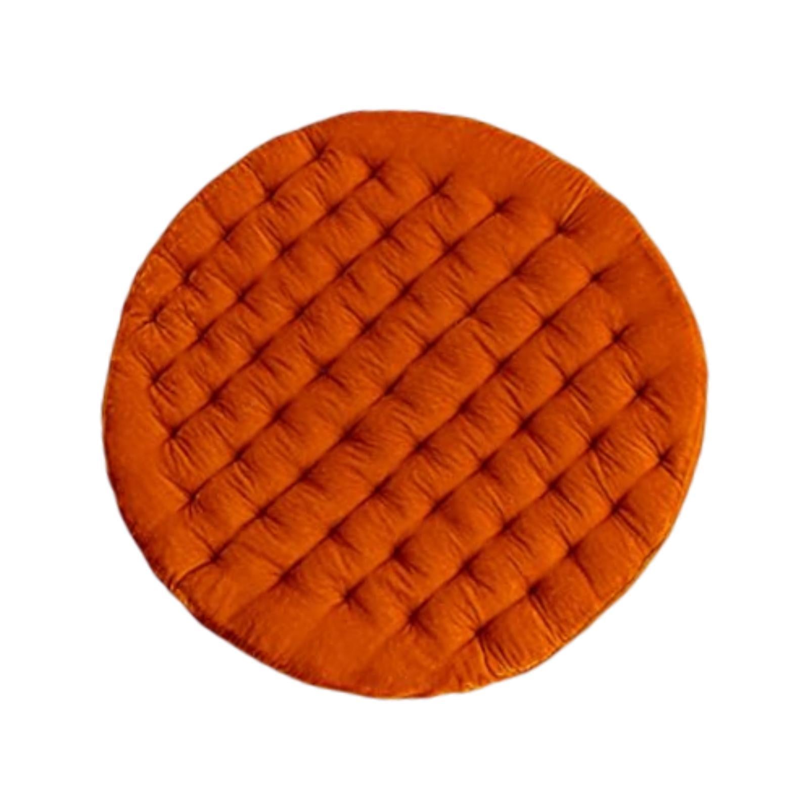 Round Chair Seat Cushion Floor Pouf Decoration for Garden Indoor Living Room Orange