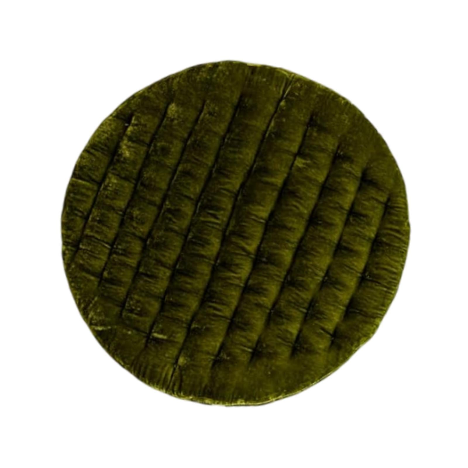 Round Chair Seat Cushion Floor Pouf Decoration for Garden Indoor Living Room Green