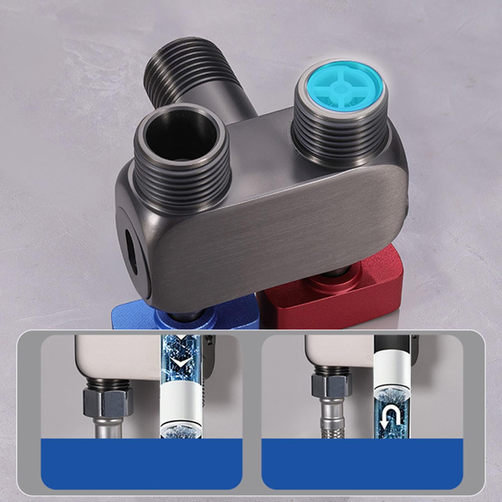 1in 2 out Double Control Valve Multifunctional Independent Switch Accessories Red Blue Gray