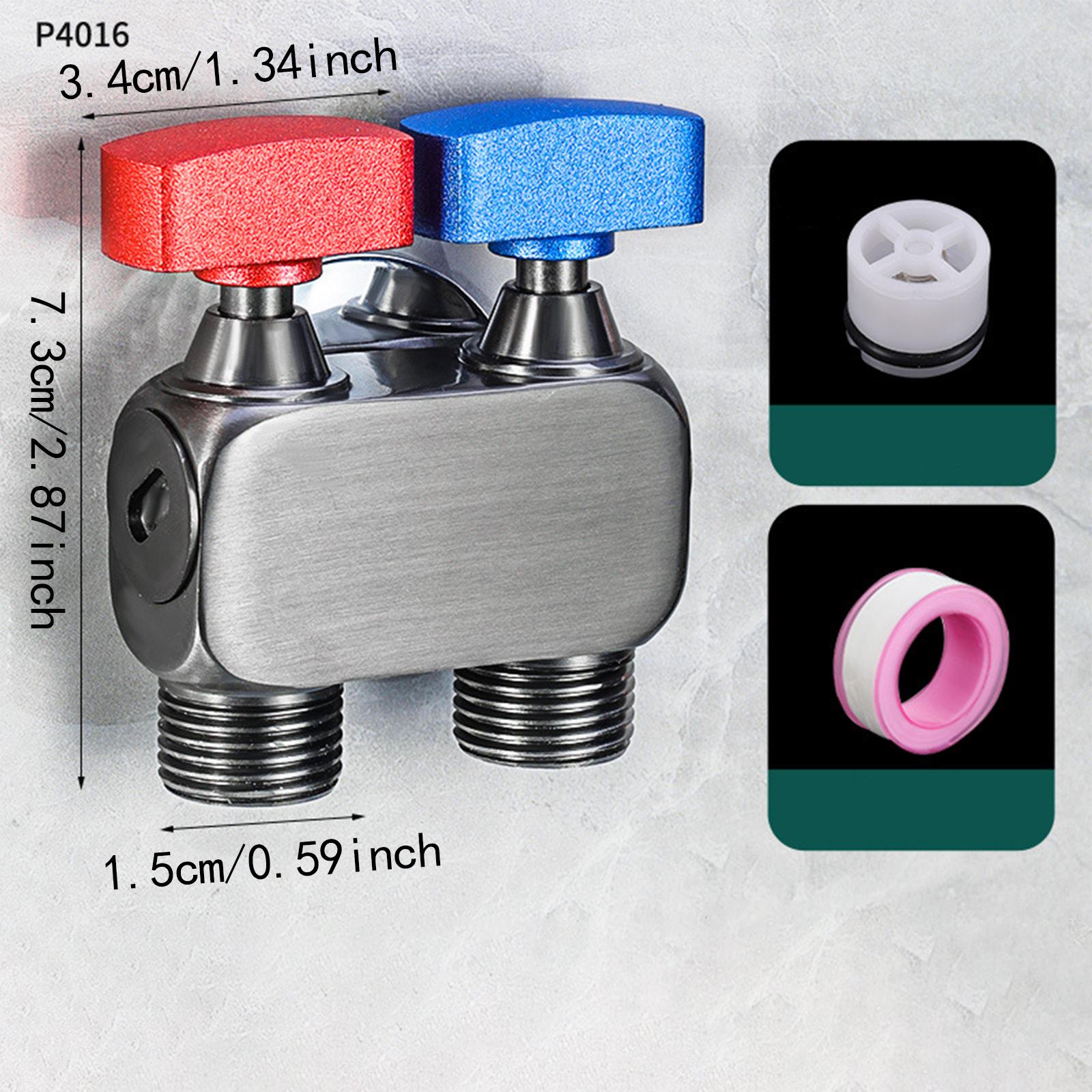1in 2 out Double Control Valve Multifunctional Independent Switch Accessories Red Blue Gray