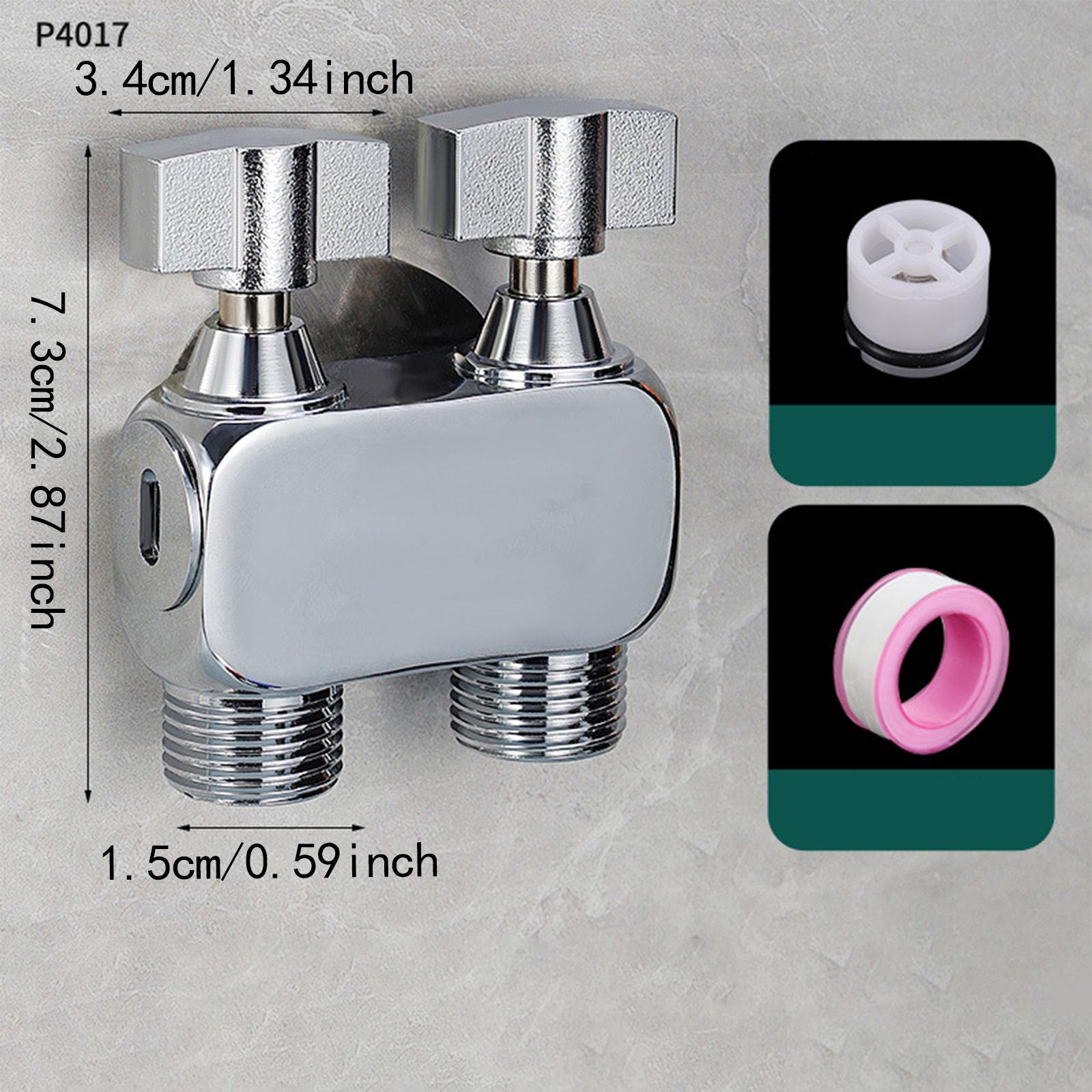 1in 2 out Double Control Valve Multifunctional Independent Switch Accessories Silver