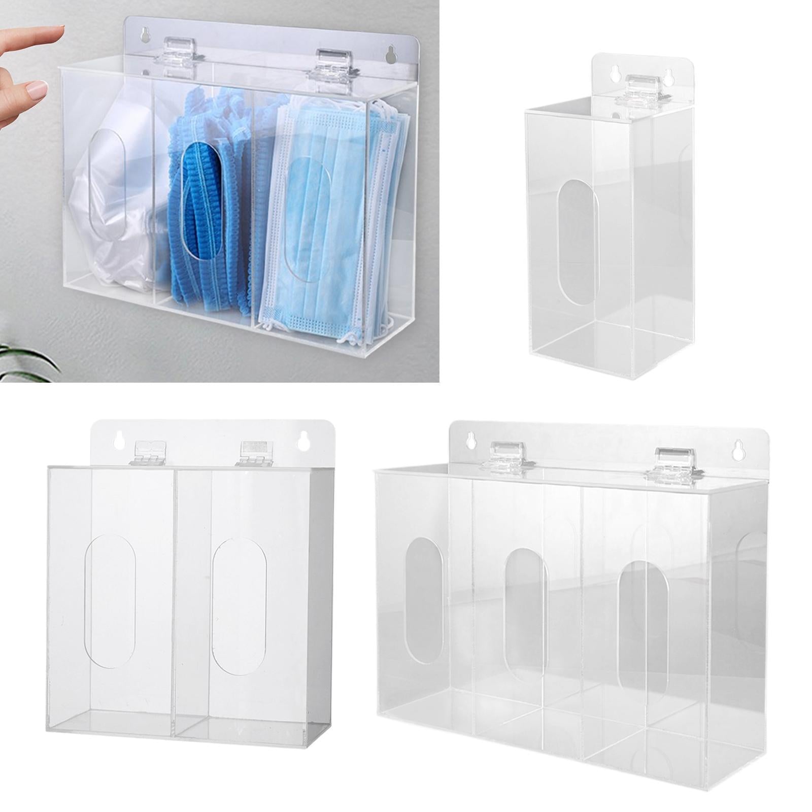 Acrylic Gloves Dispenser Holder Wall Mount or Tabletop for Shoe Cover Office 1 Grid