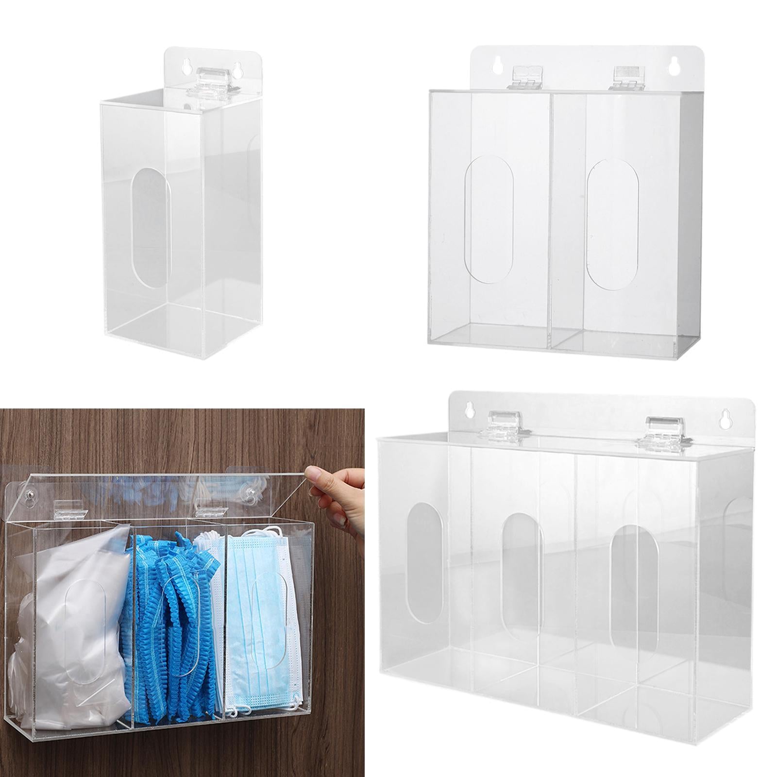 Acrylic Gloves Dispenser Holder Wall Mount or Tabletop for Shoe Cover Office 1 Grid