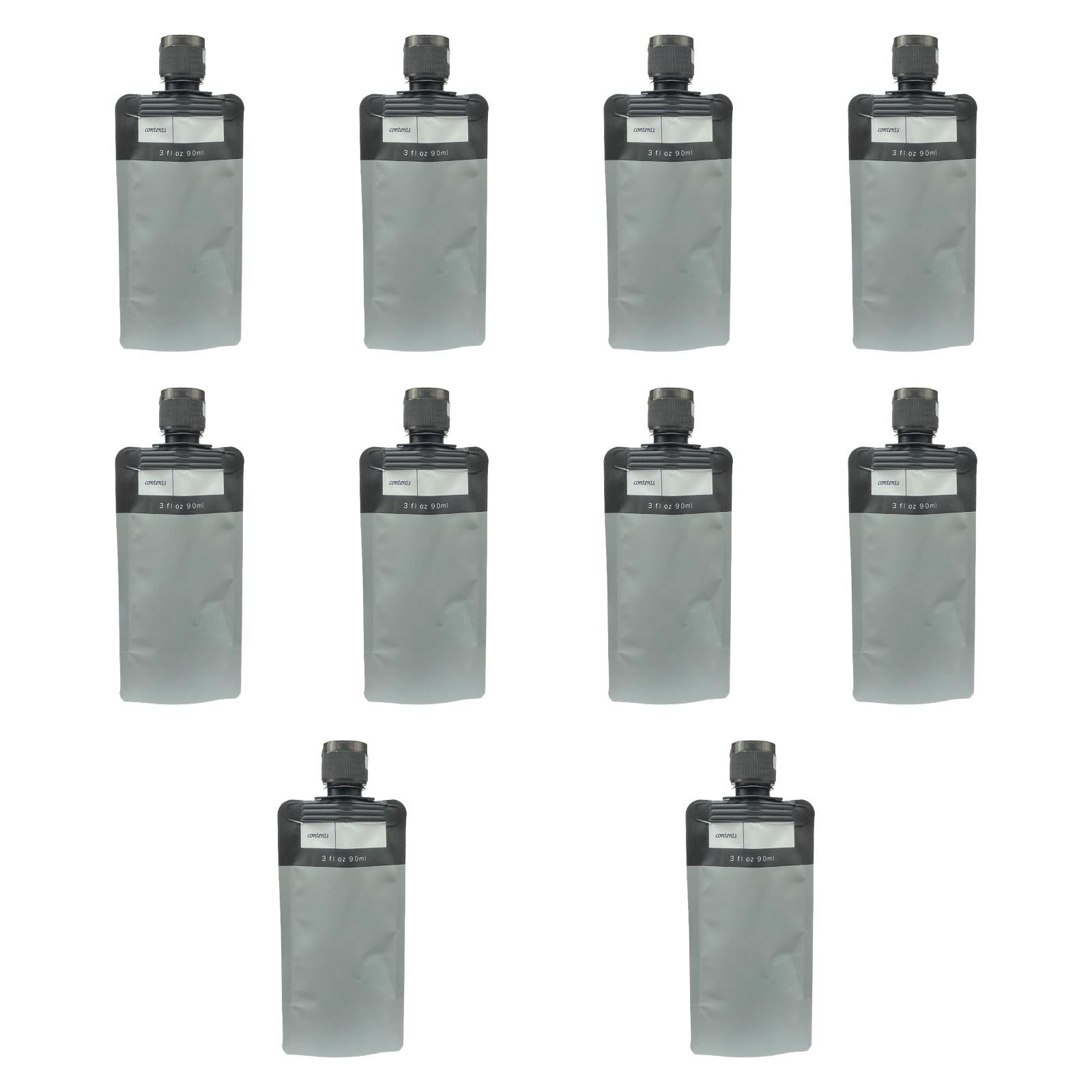 10 Pieces Travel Pouches for Toiletries 3 oz for Body Wash Travel Accessories Gray