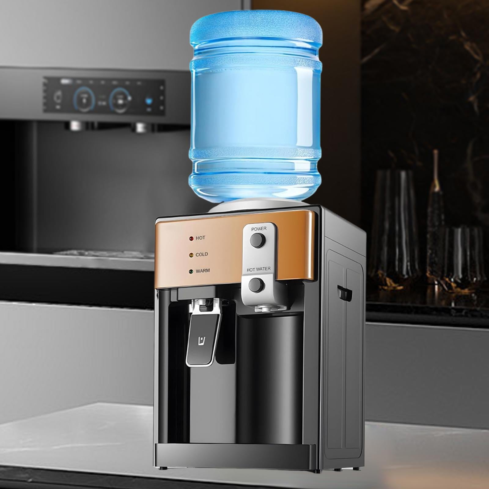 Water Dispenser Hot and Cold Water Room Temperature for Room Dorm Countertop gold