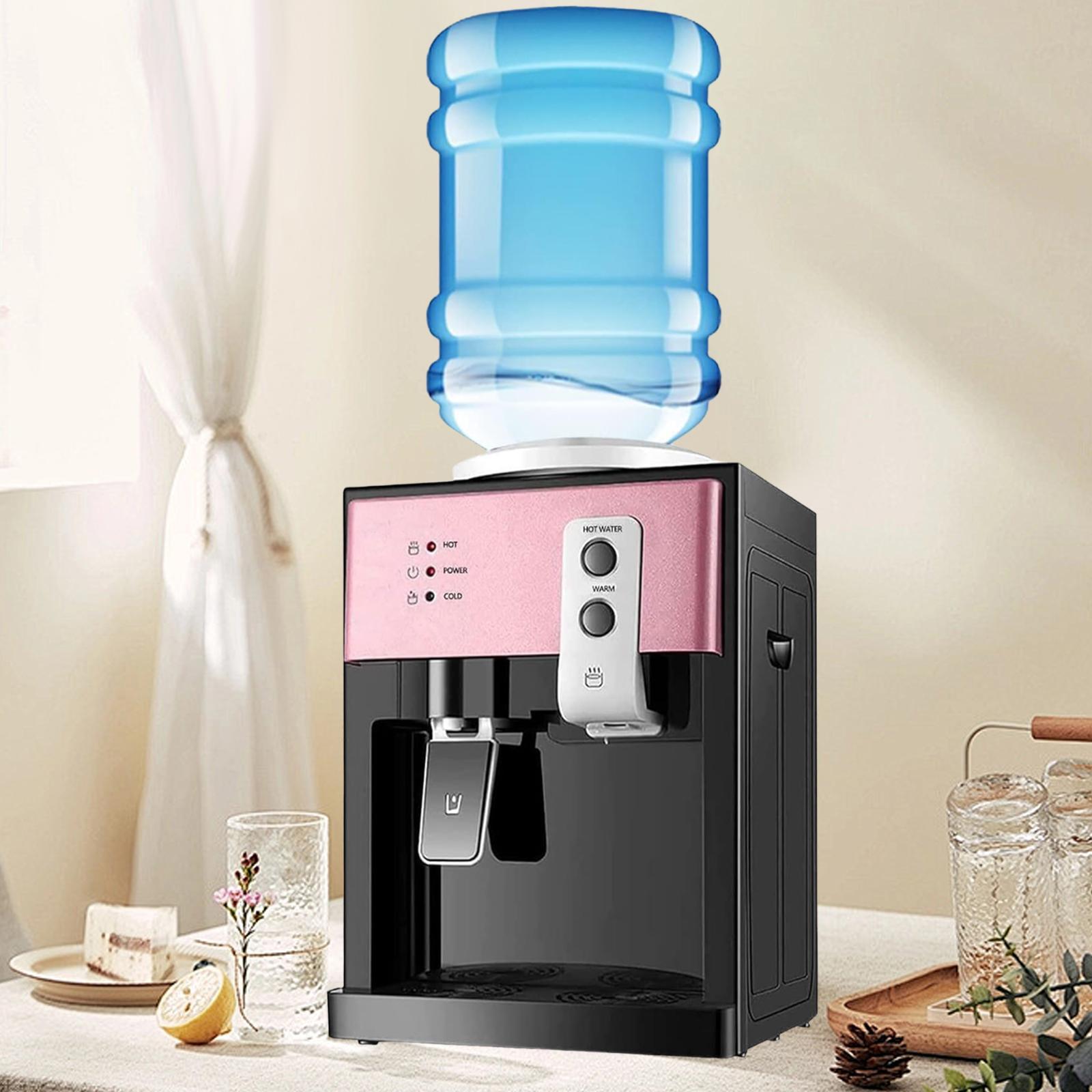 Water Dispenser Hot and Cold Water Room Temperature for Room Dorm Countertop pink
