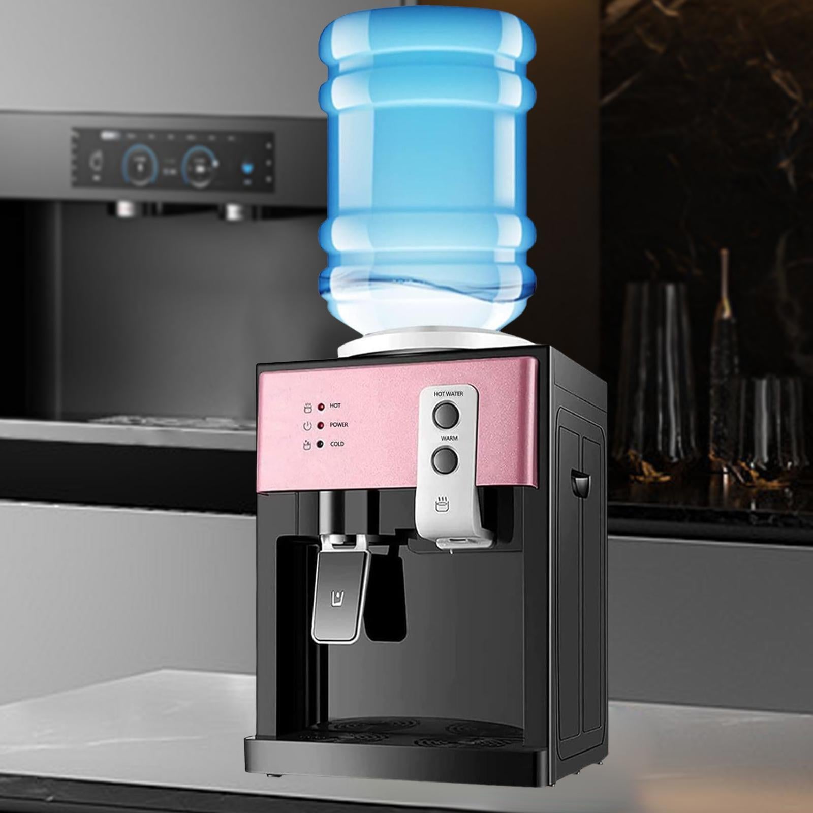Water Dispenser Hot and Cold Water Room Temperature for Room Dorm Countertop pink