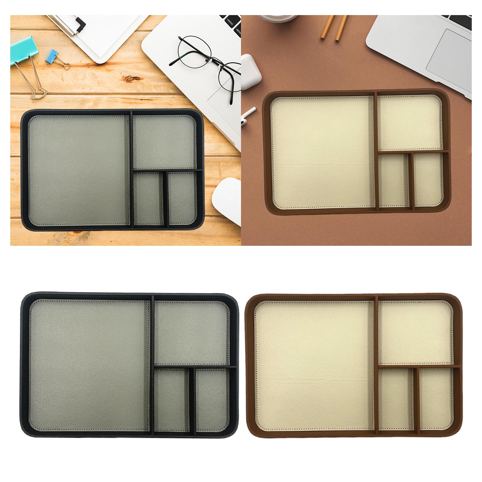 Valet Tray Wear Resistant Stylish NightStand Tray for Phone Jewellery Wallet Black Gray