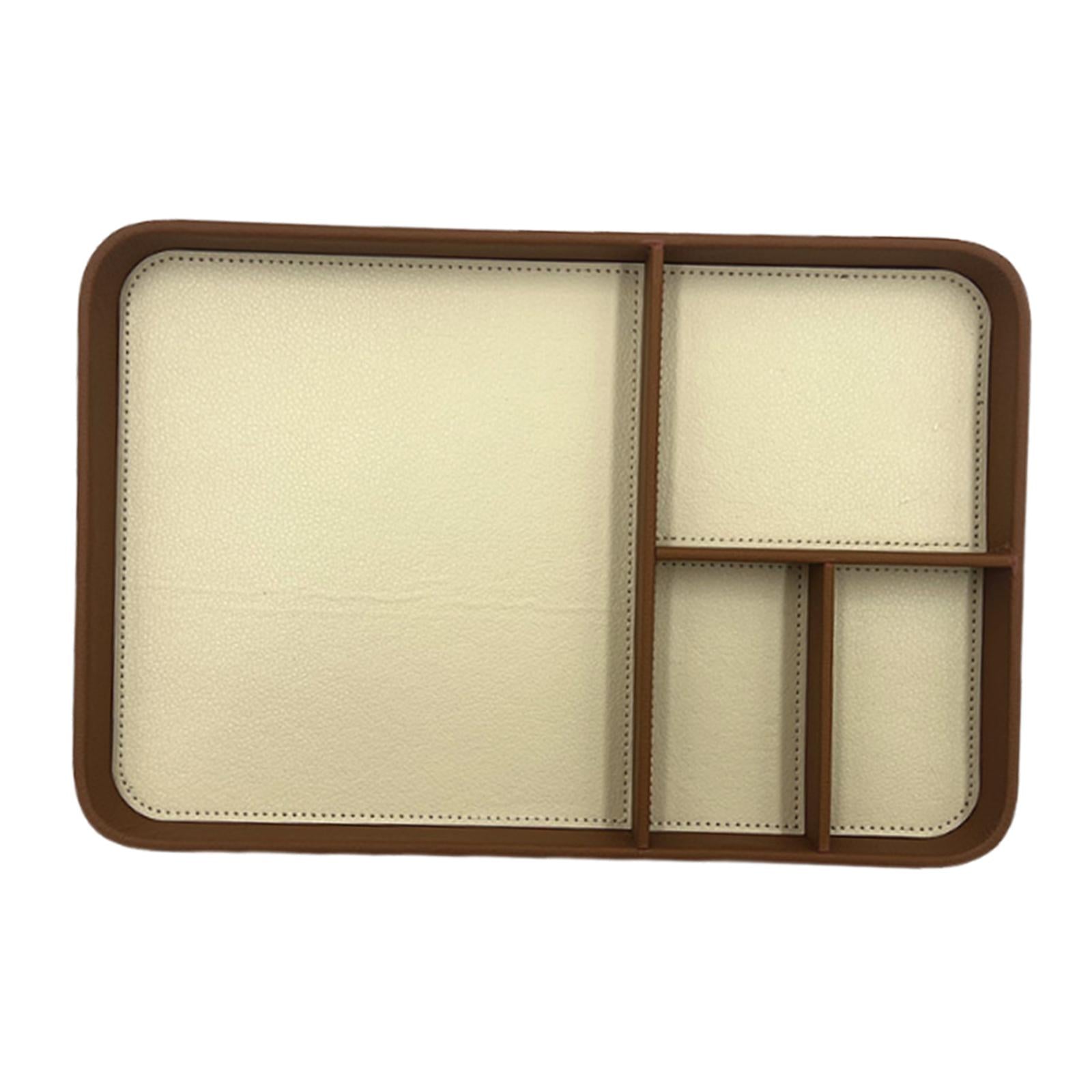 Valet Tray Wear Resistant Stylish NightStand Tray for Phone Jewellery Wallet Brown Beige
