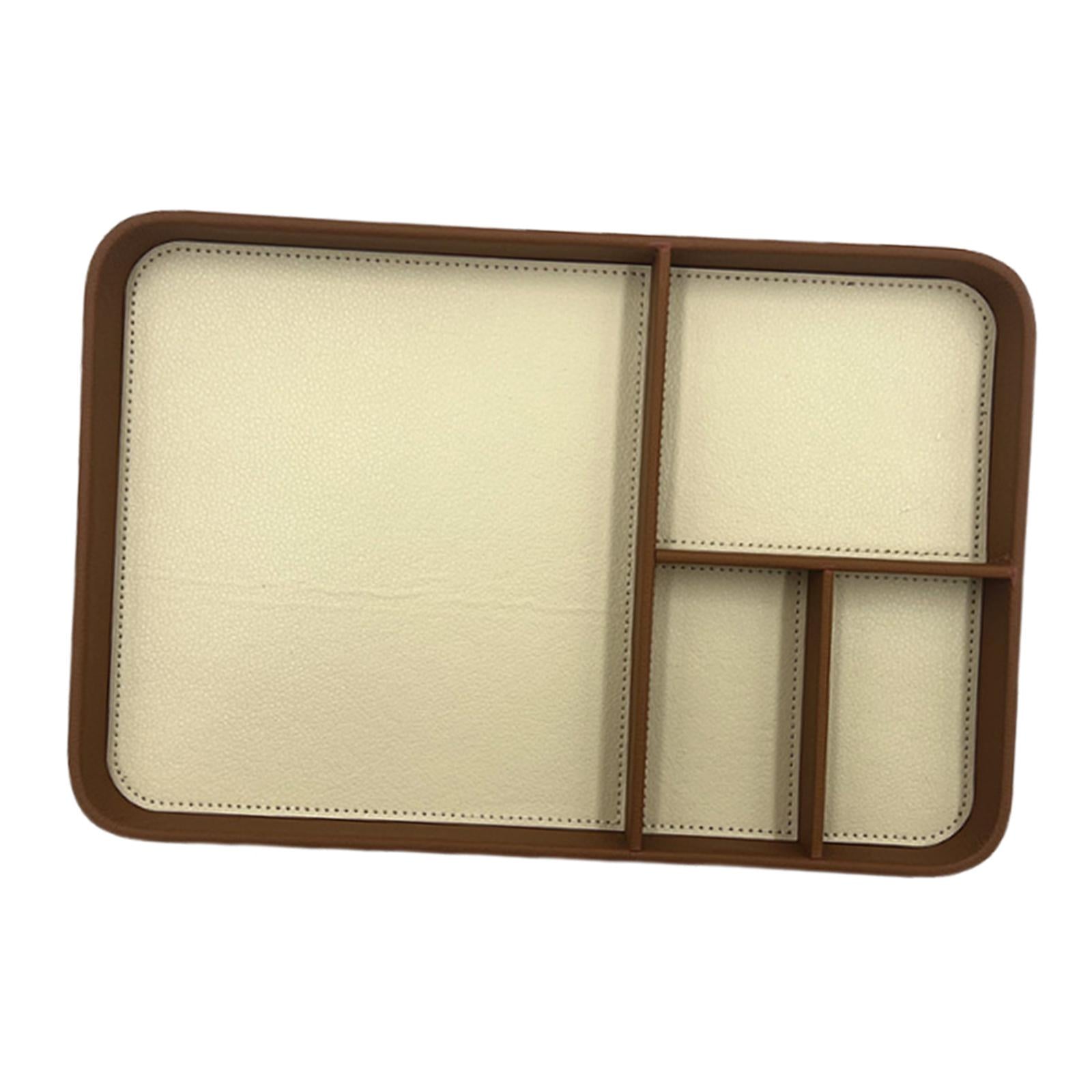 Valet Tray Wear Resistant Stylish NightStand Tray for Phone Jewellery Wallet Brown Beige