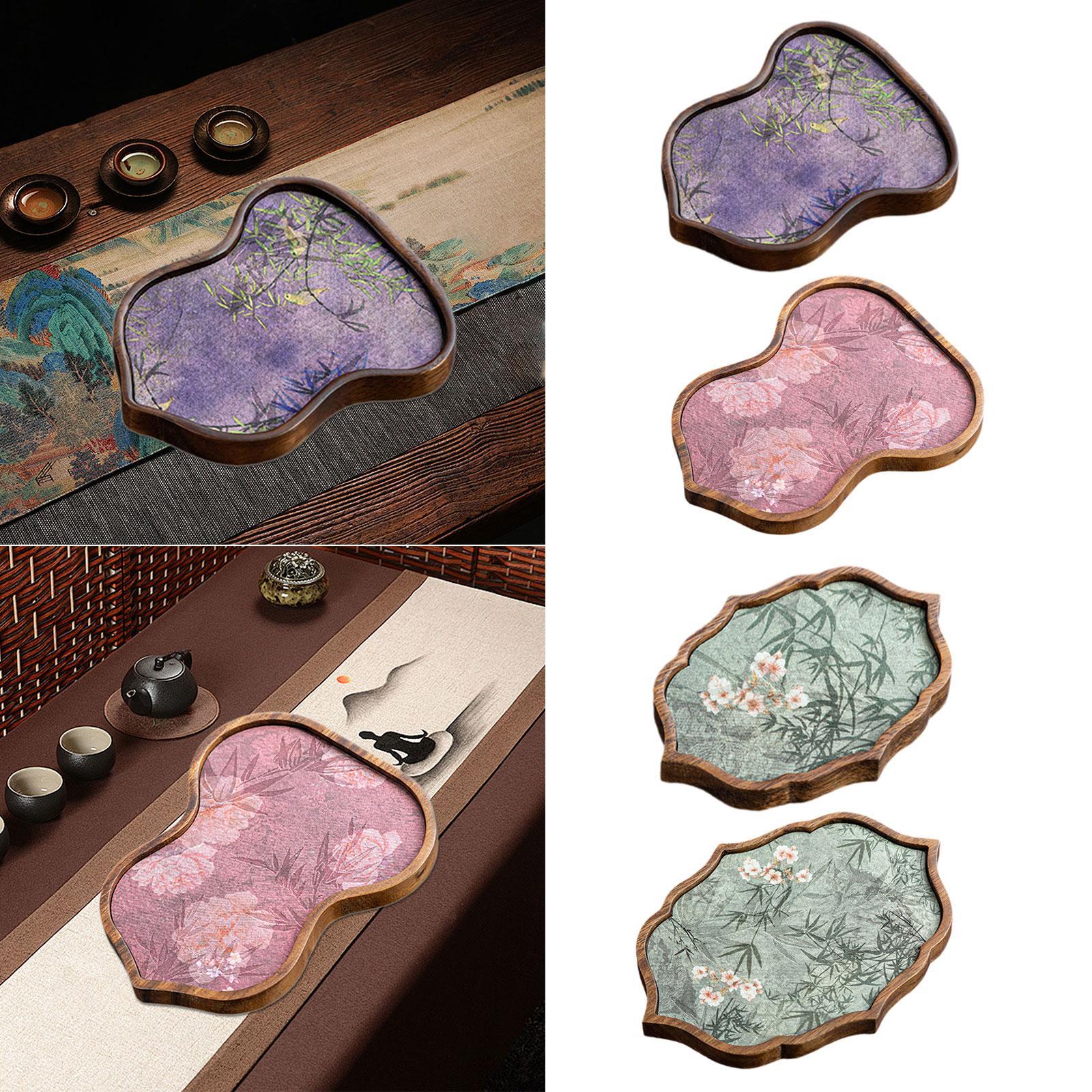 Tea Tray Accessory Wood Serving Platter for Coffee Table Snacks Dinner Little Fulu