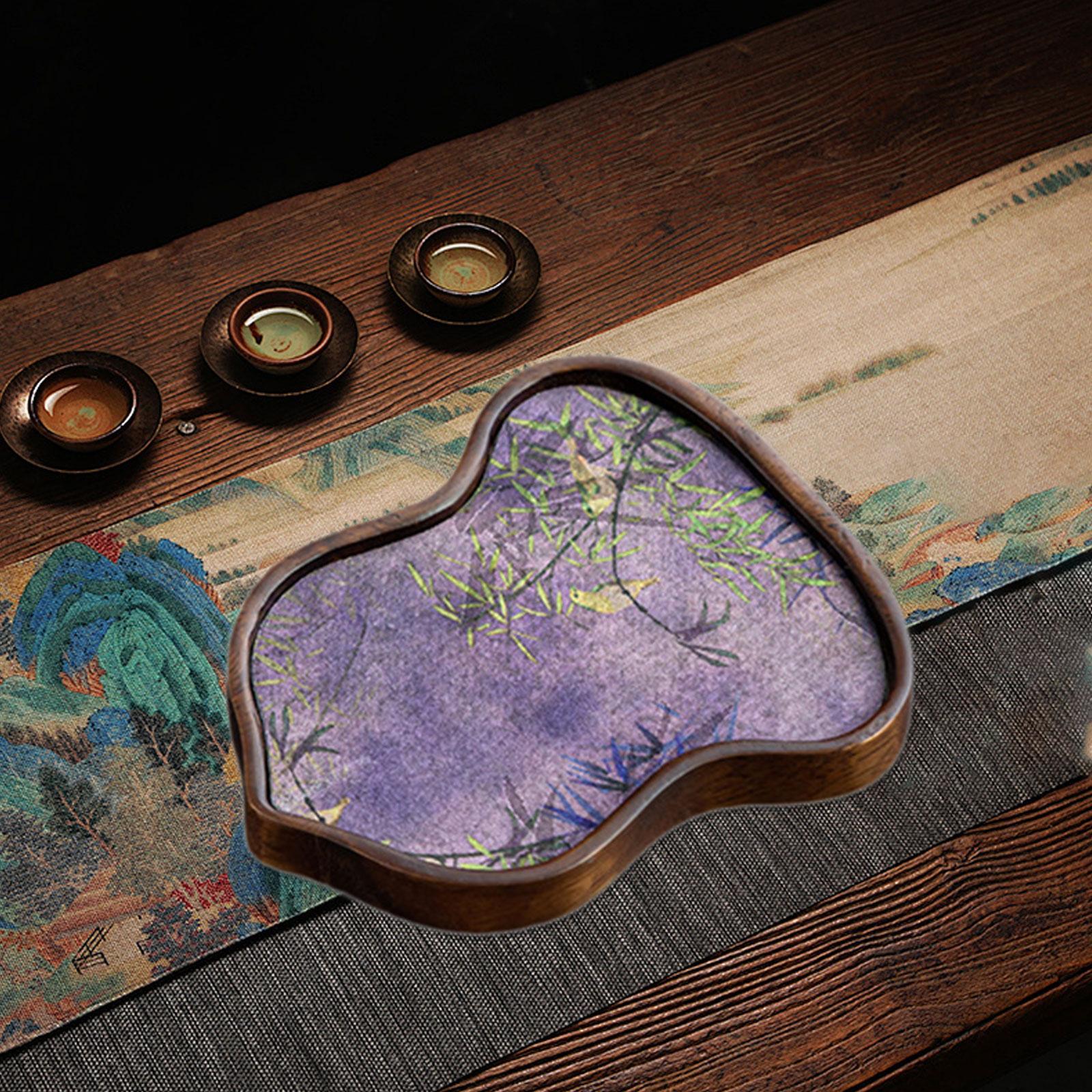 Tea Tray Accessory Wood Serving Platter for Coffee Table Snacks Dinner Little Fulu