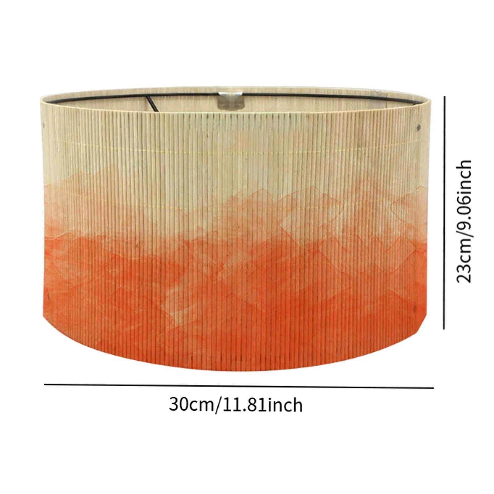 Gradient Bamboo Lamp Shade Boho Replaceable Light Cover Chandelier Lampshade Gradient Orange