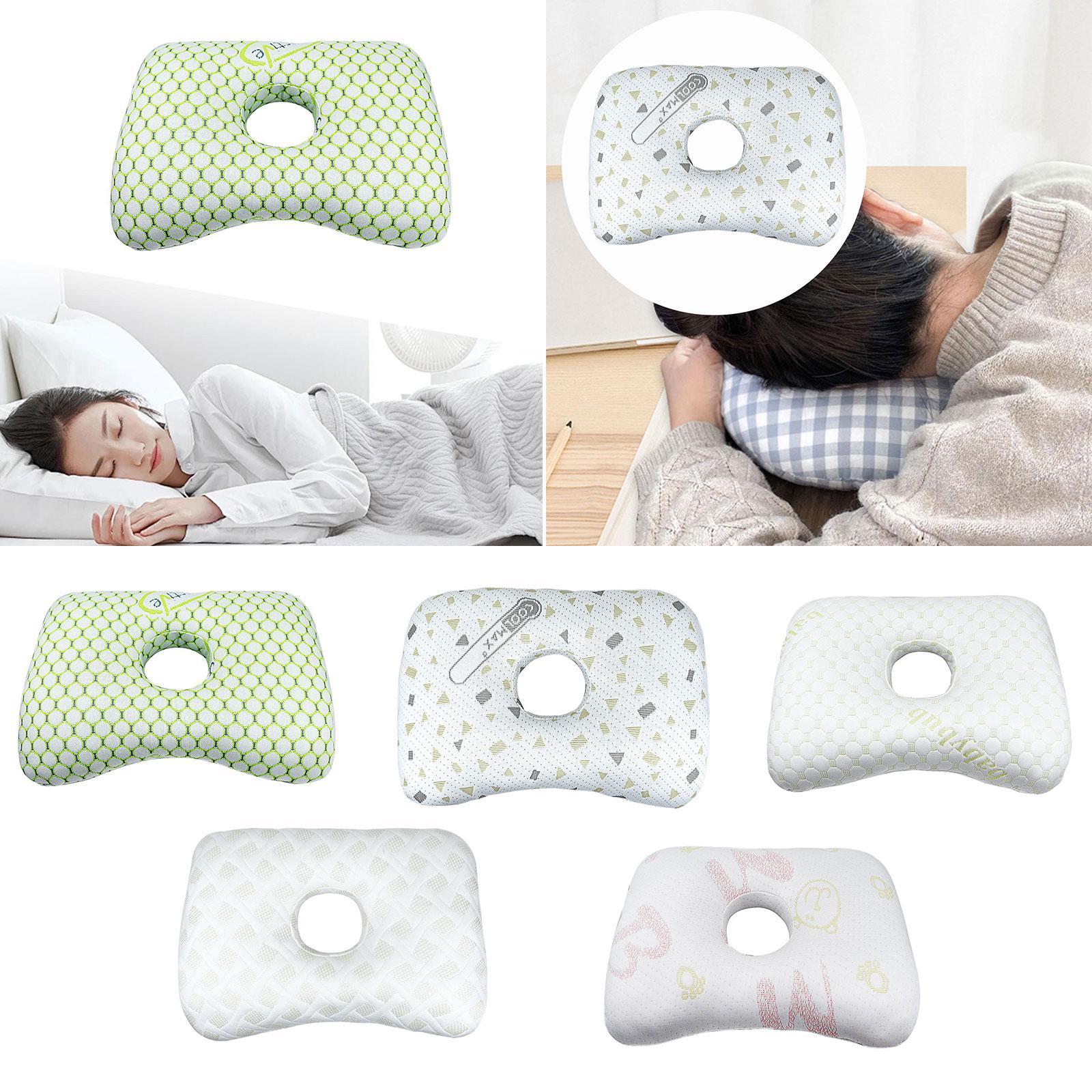 Ear Piercing Pillow Comfortable Cotton Filling Neck Head Support with A Hole Style A