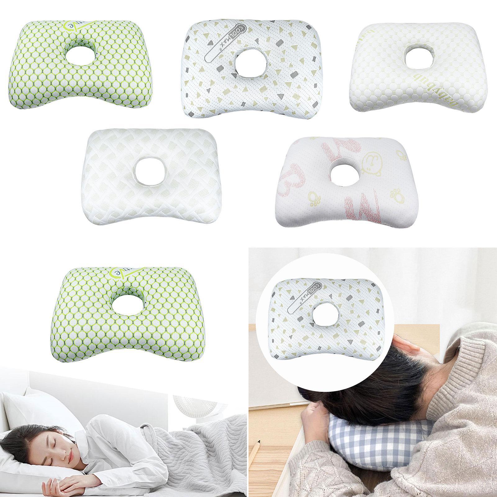 Ear Piercing Pillow Comfortable Cotton Filling Neck Head Support with A Hole Style A