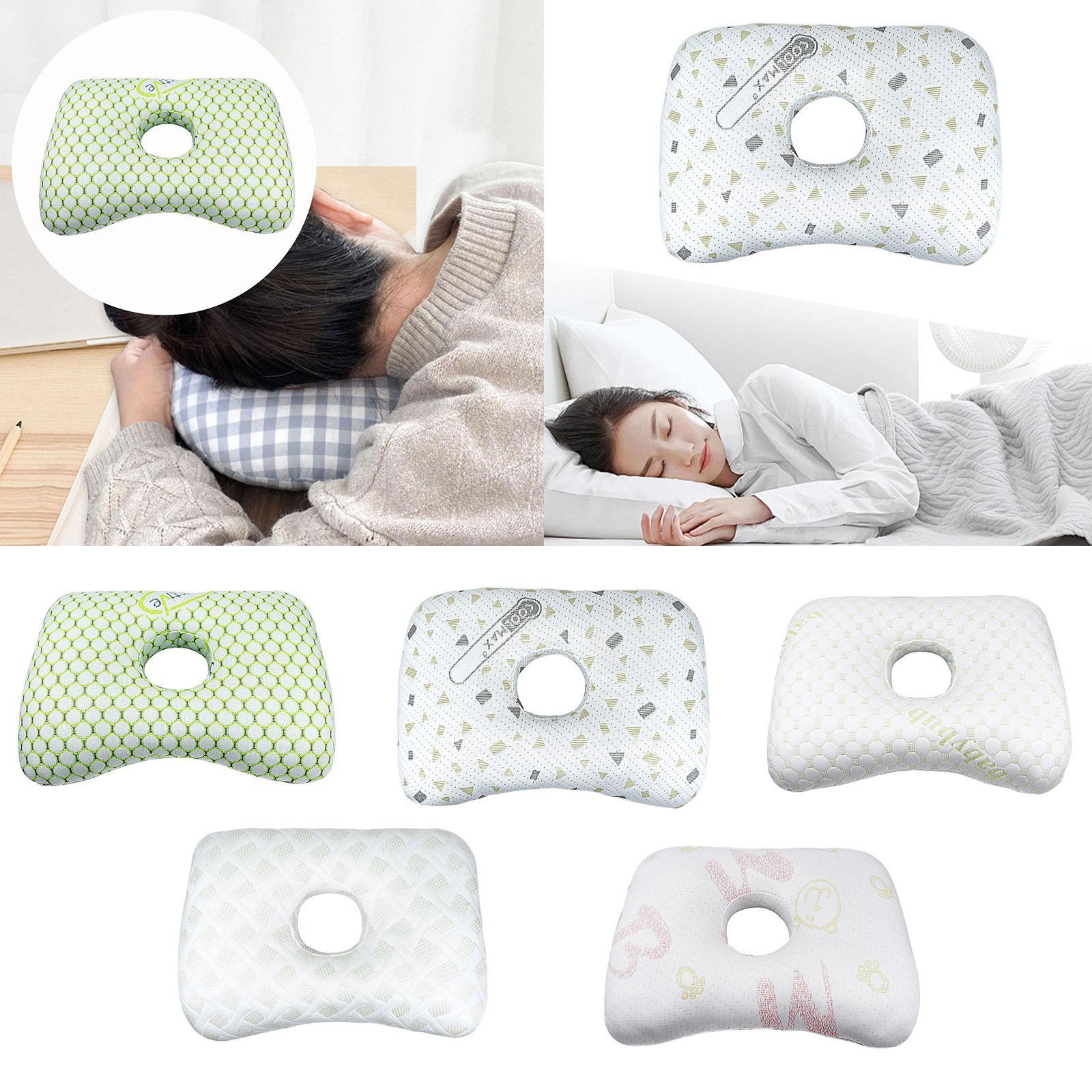 Ear Piercing Pillow Comfortable Cotton Filling Neck Head Support with A Hole Style A