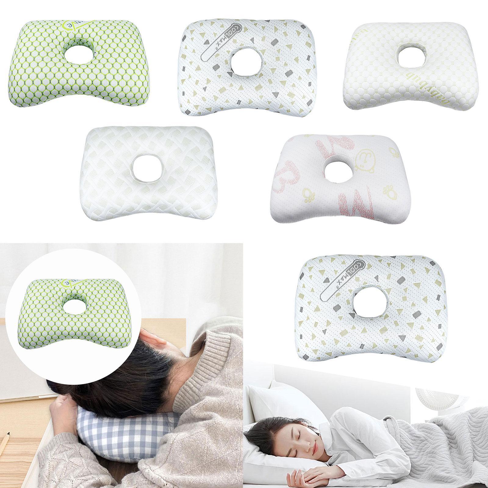 Ear Piercing Pillow Comfortable Cotton Filling Neck Head Support with A Hole Style A