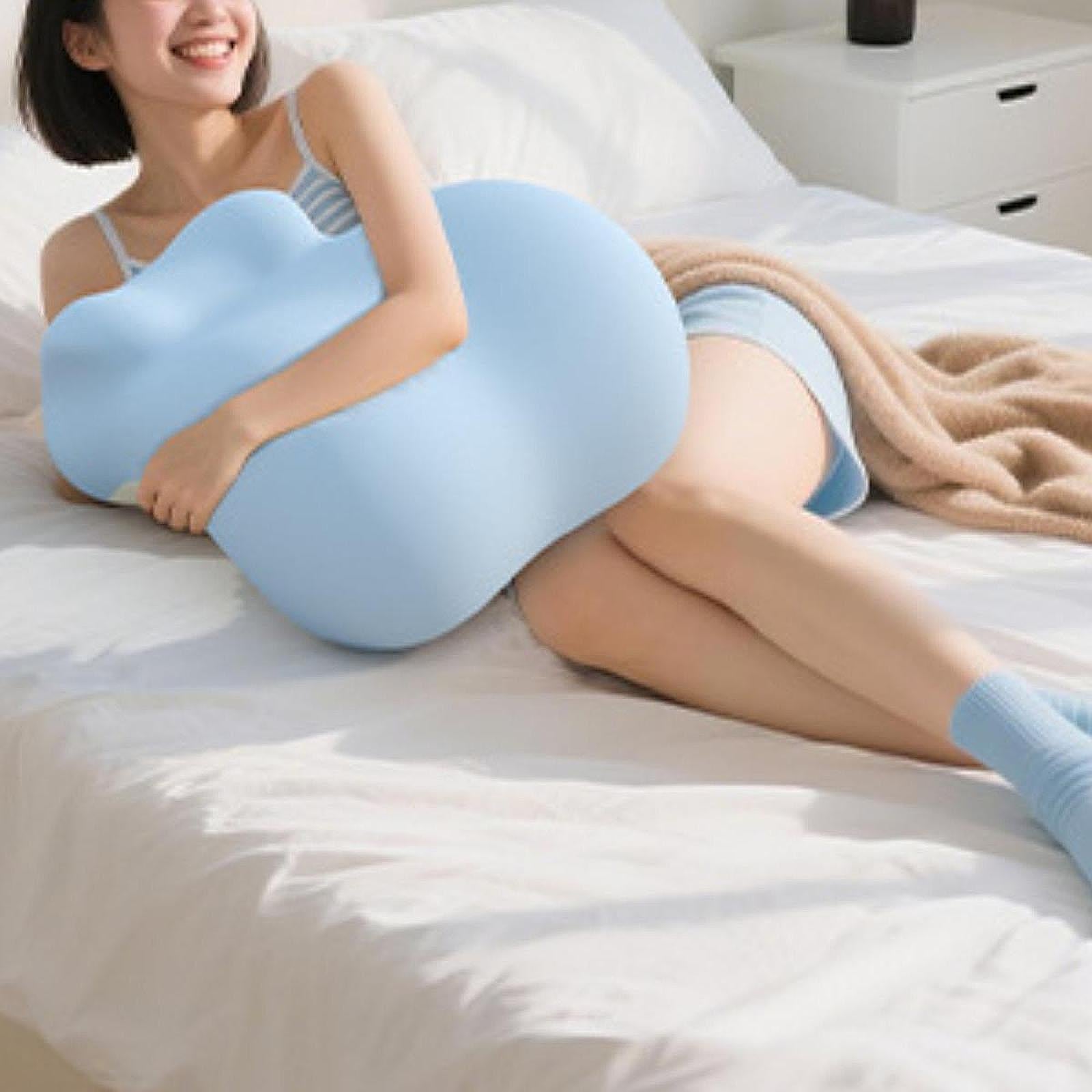 Leg Elevate Pillow Washable Cover Ergonomic Positioning Pillow for Bedroom Blue
