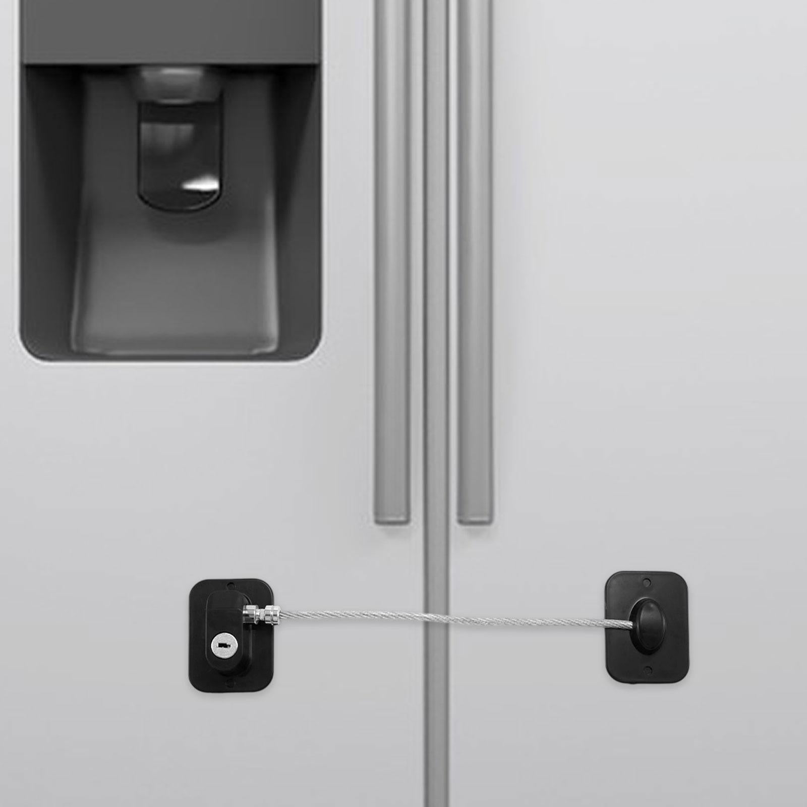 Fridge Lock for Kids No Keys Needed Cabinet Lock for Appliance Cupboard Door Black