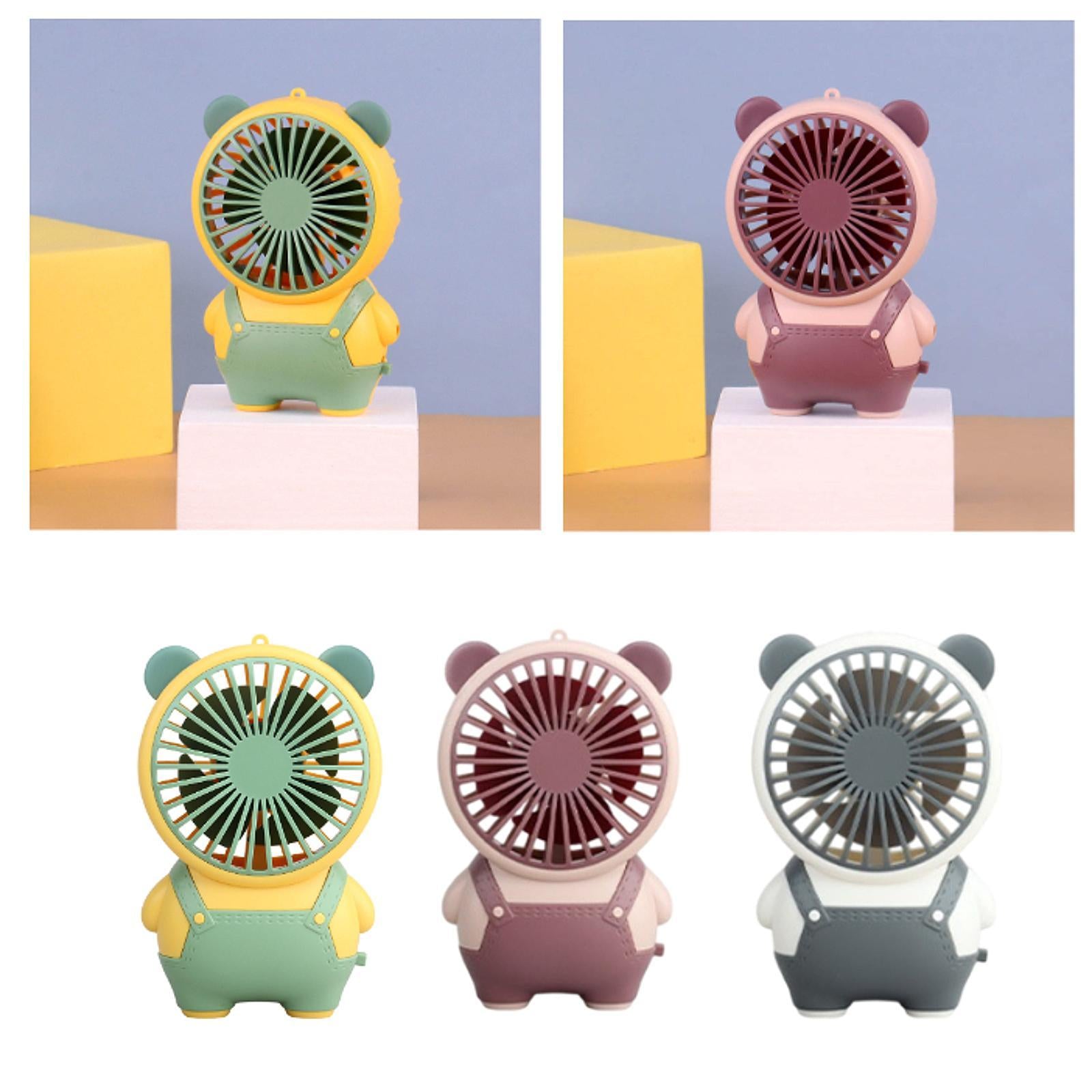 Portable Handheld Fan Hanging Cute USB Quiet Table for Camping Office Travel yellow