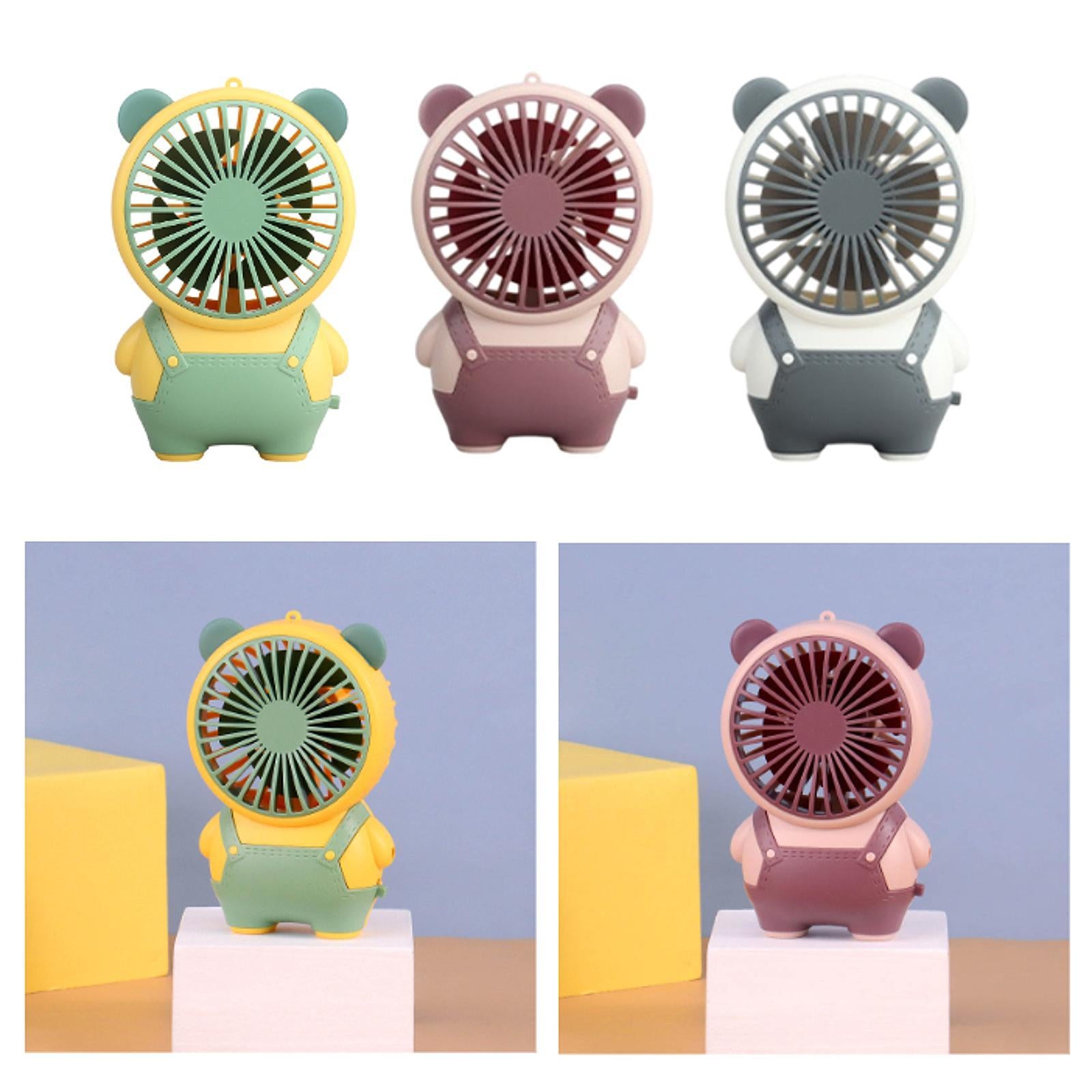 Portable Handheld Fan Hanging Cute USB Quiet Table for Camping Office Travel yellow