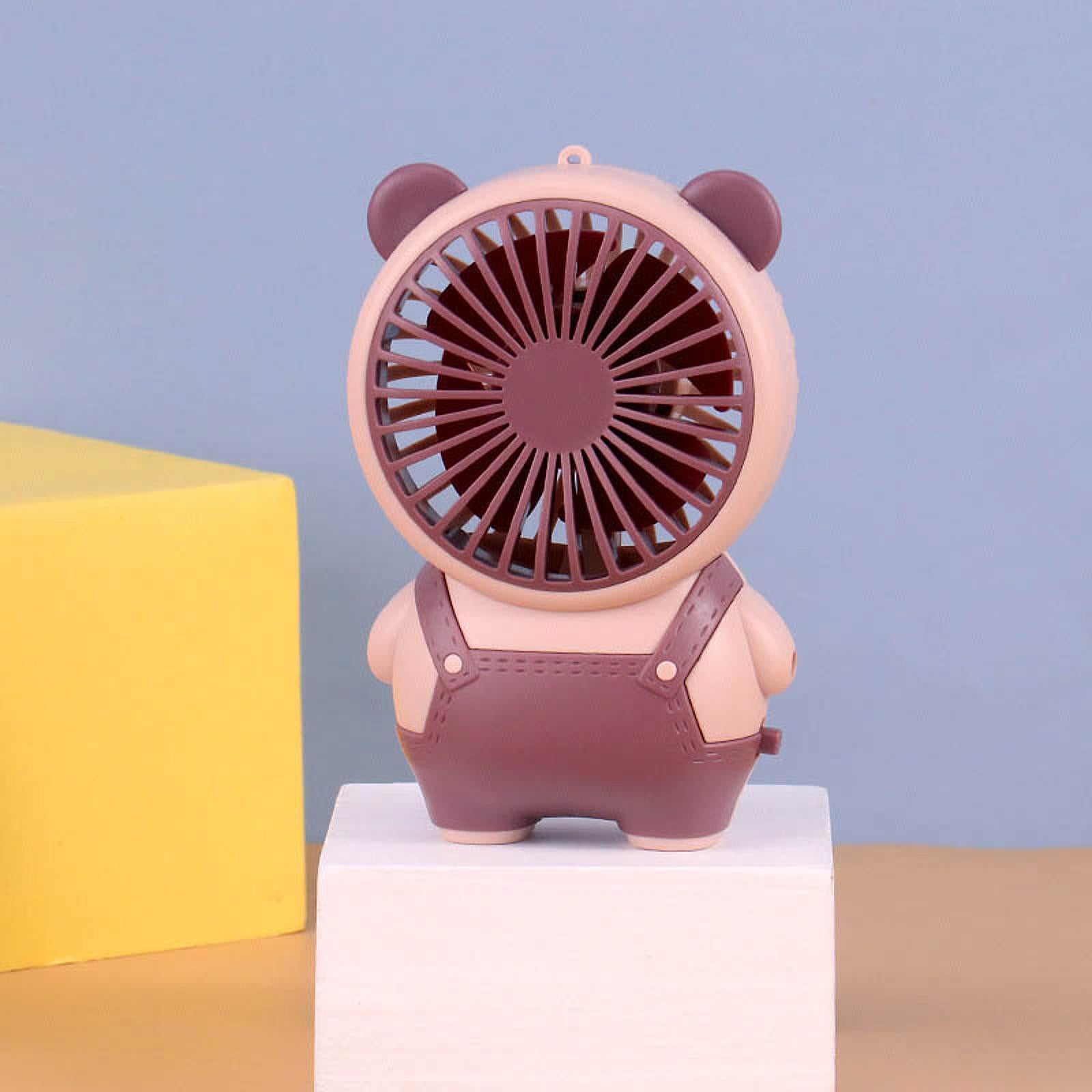 Portable Handheld Fan Hanging Cute USB Quiet Table for Camping Office Travel pink