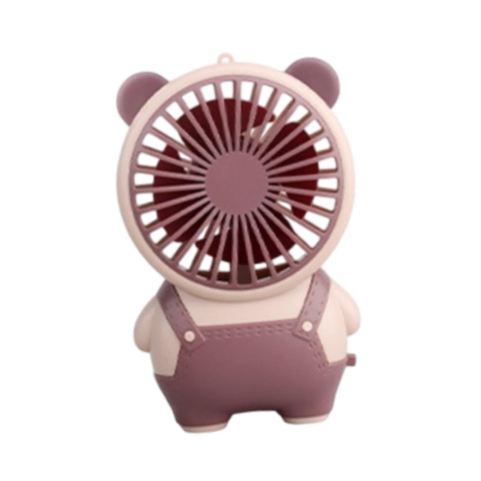 Portable Handheld Fan Hanging Cute USB Quiet Table for Camping Office Travel pink