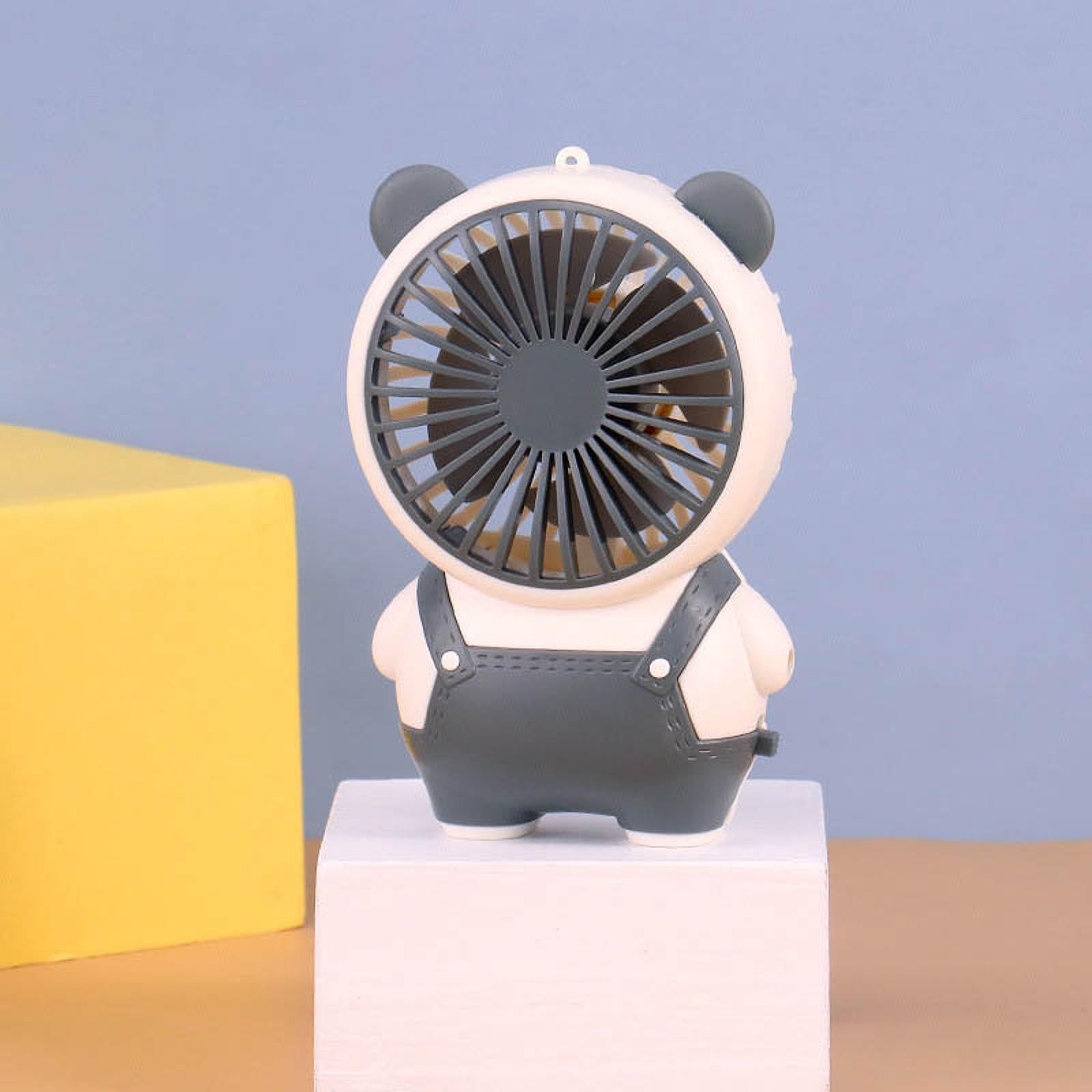 Portable Handheld Fan Hanging Cute USB Quiet Table for Camping Office Travel white