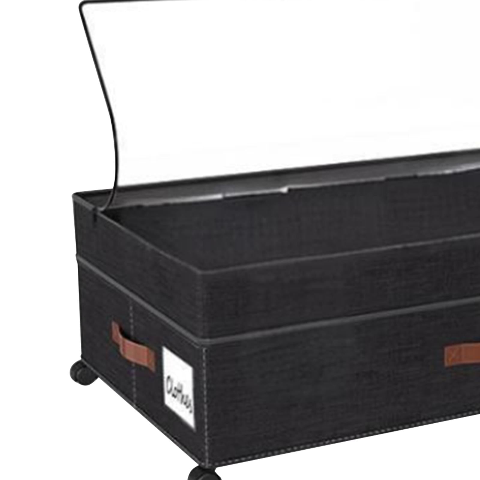 Under Bed Storage Box Silent Sturdy with Handle Large for Blanket Shoes Toys 1 piece black