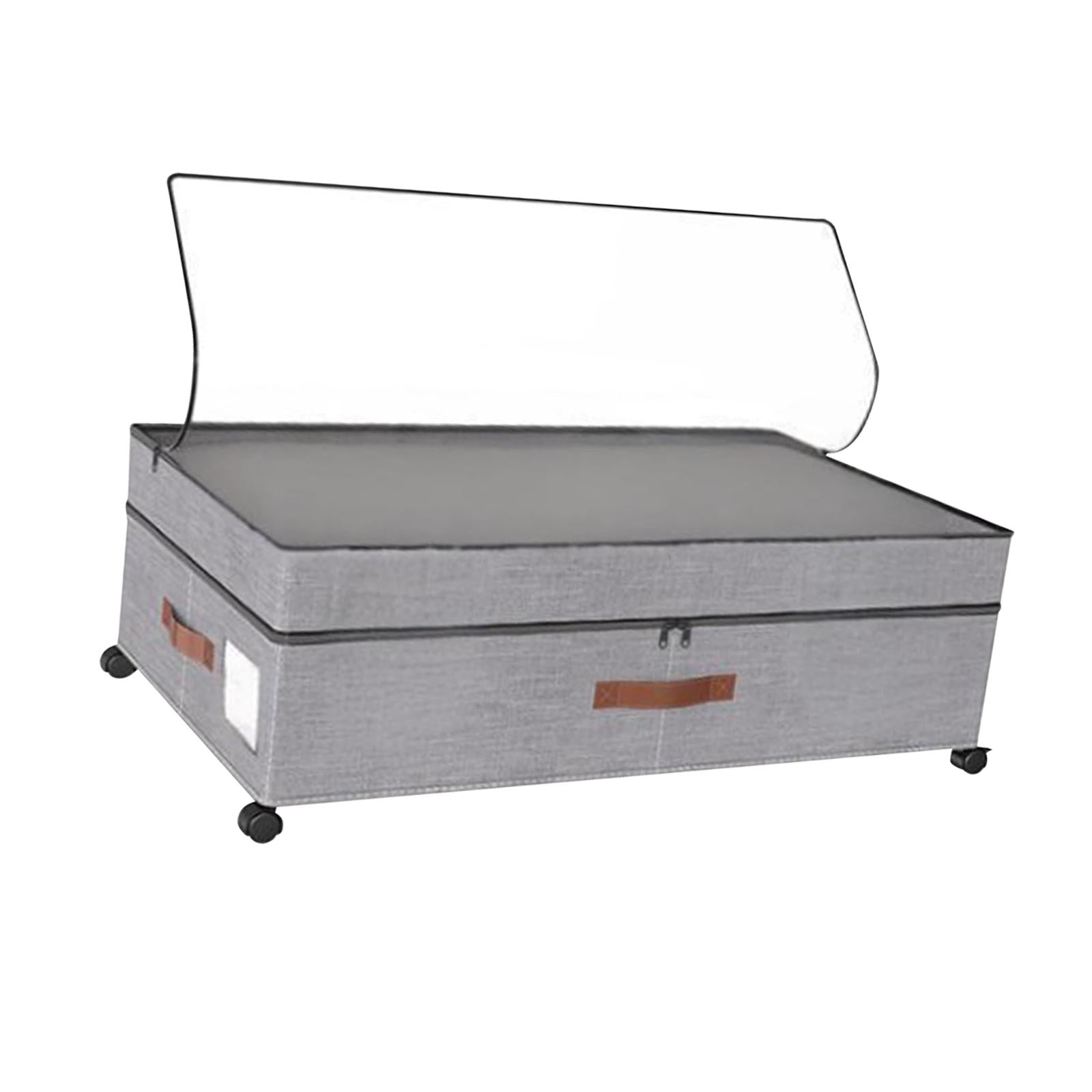 Under Bed Storage Box Silent Sturdy with Handle Large for Blanket Shoes Toys 1 piece gray