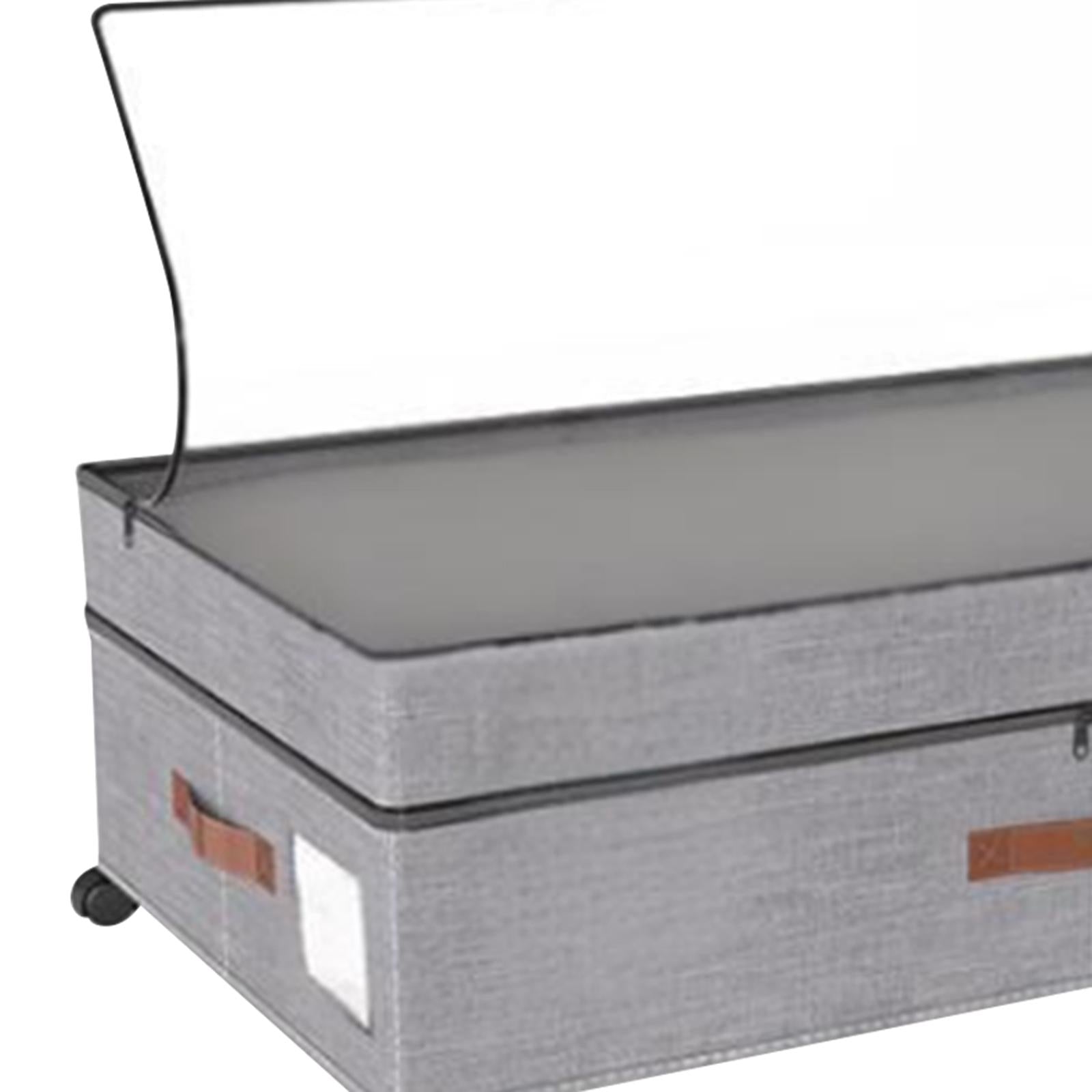 Under Bed Storage Box Silent Sturdy with Handle Large for Blanket Shoes Toys 2 pieces gray