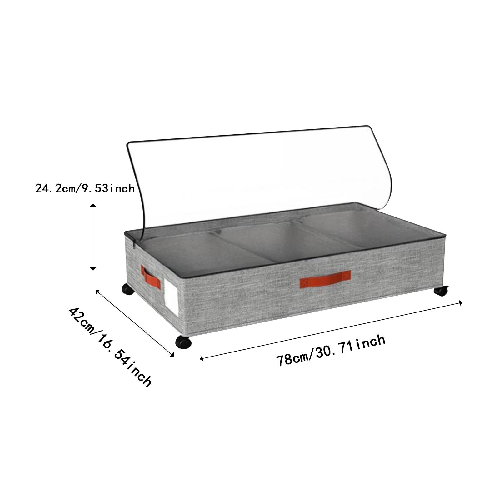 Under Bed Storage Container Convenient with Lid Large for Book Shoes Blanket gray 1 piece
