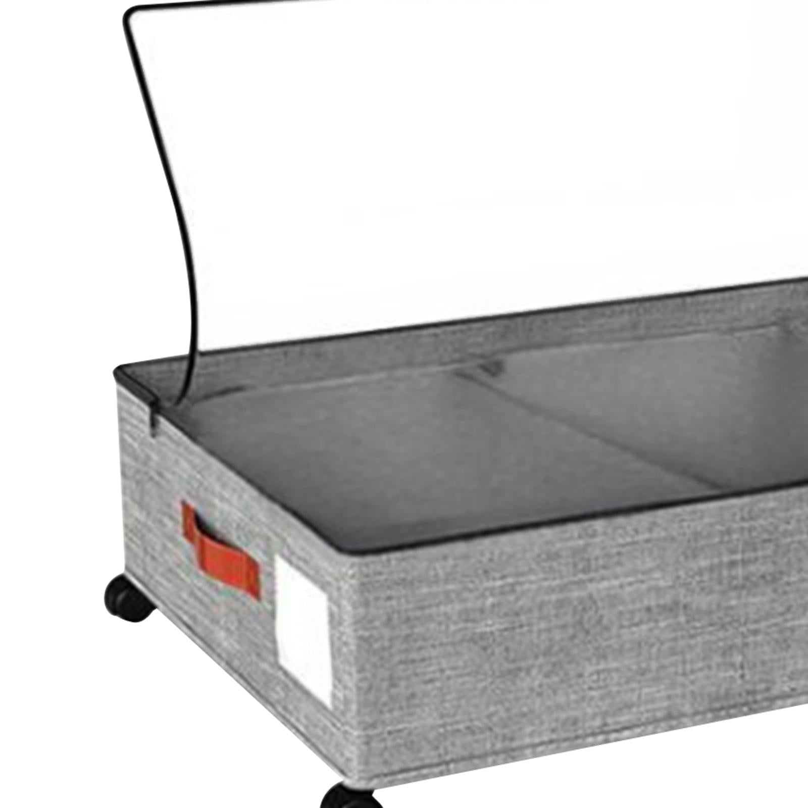 Under Bed Storage Container Convenient with Lid Large for Book Shoes Blanket gray 2 pieces