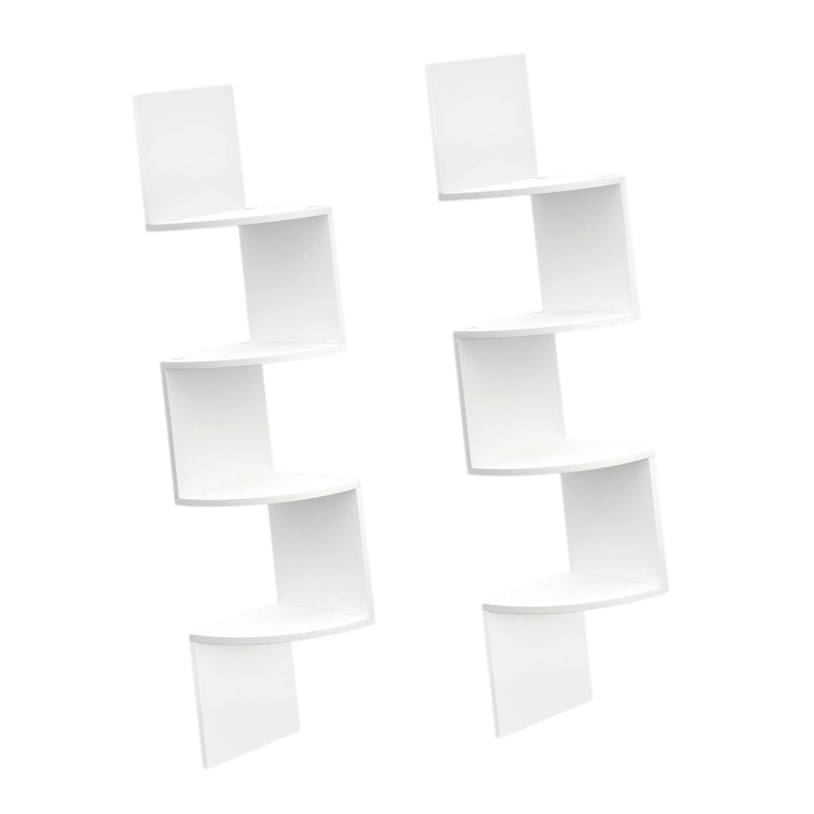 2Pcs Corner Shelf Wall Mount Corner Floating Shelves for Kitchen Office Home White