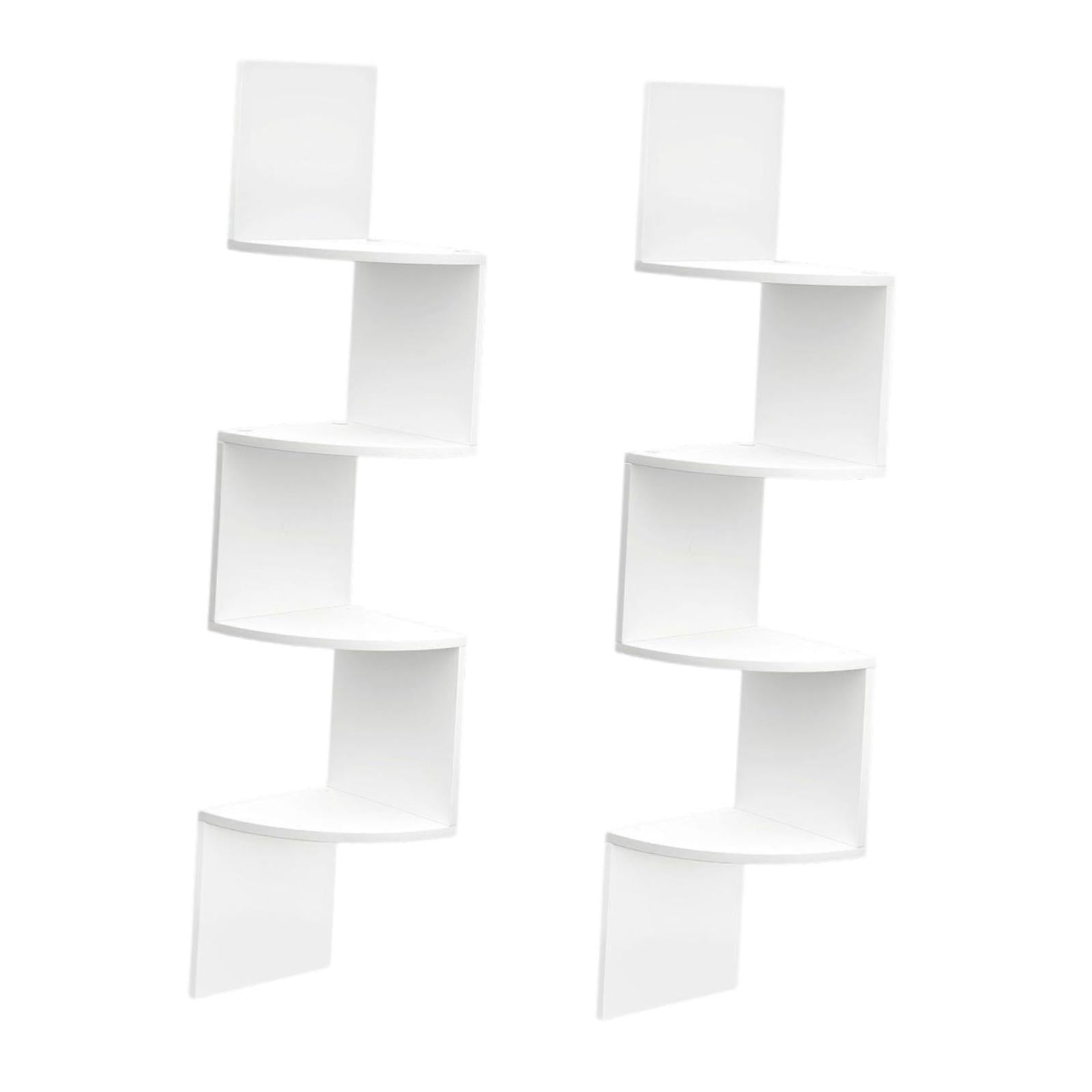 2Pcs Corner Shelf Wall Mount Corner Floating Shelves for Kitchen Office Home White