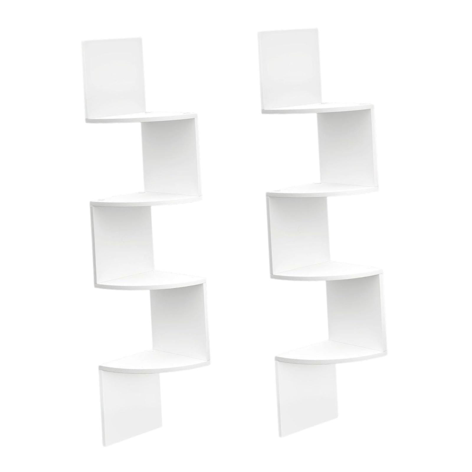 2Pcs Corner Shelf Wall Mount Corner Floating Shelves for Kitchen Office Home White