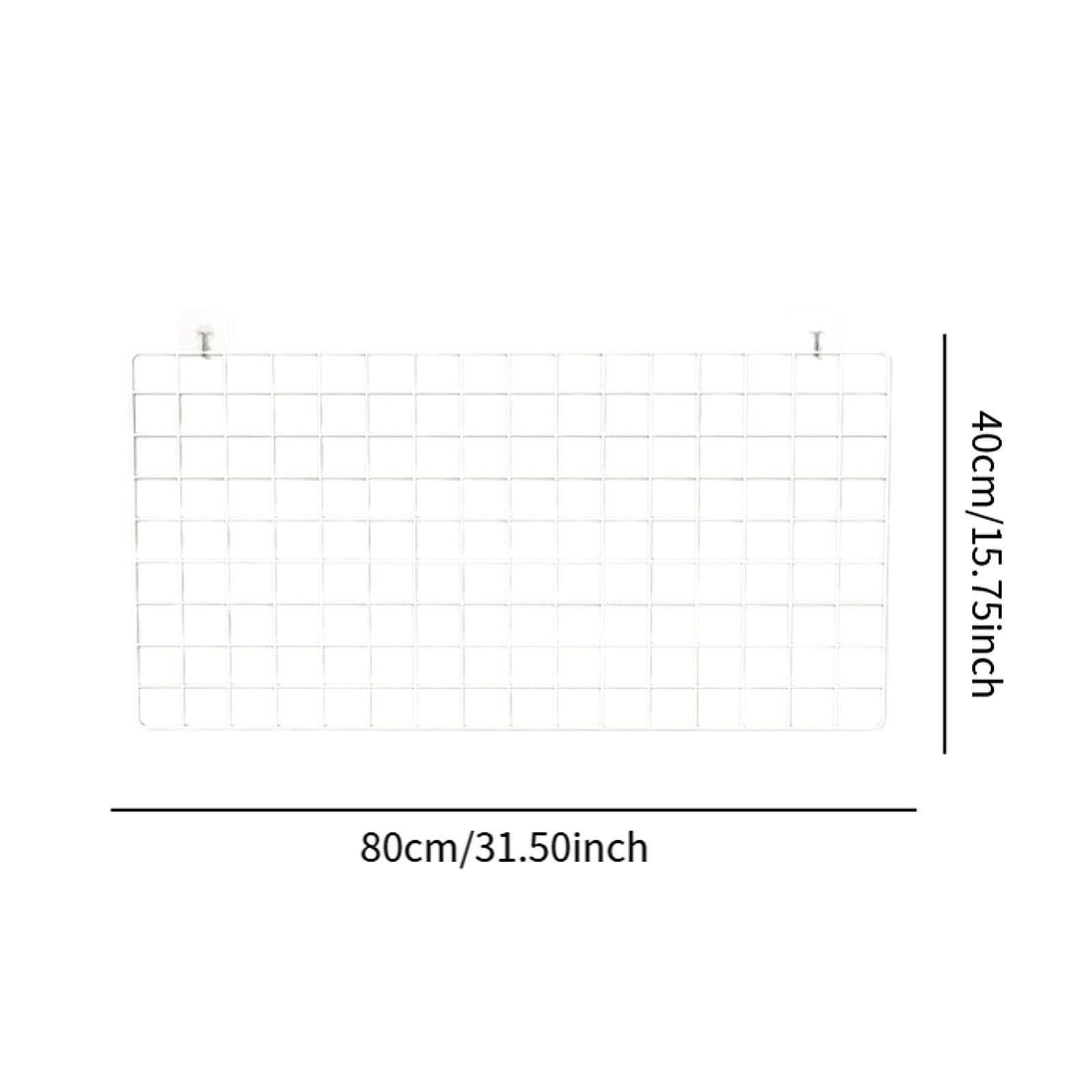Wall Grid Panel for Photo Display Wire Notice Memo Board for Livingroom Home White 40x80cm