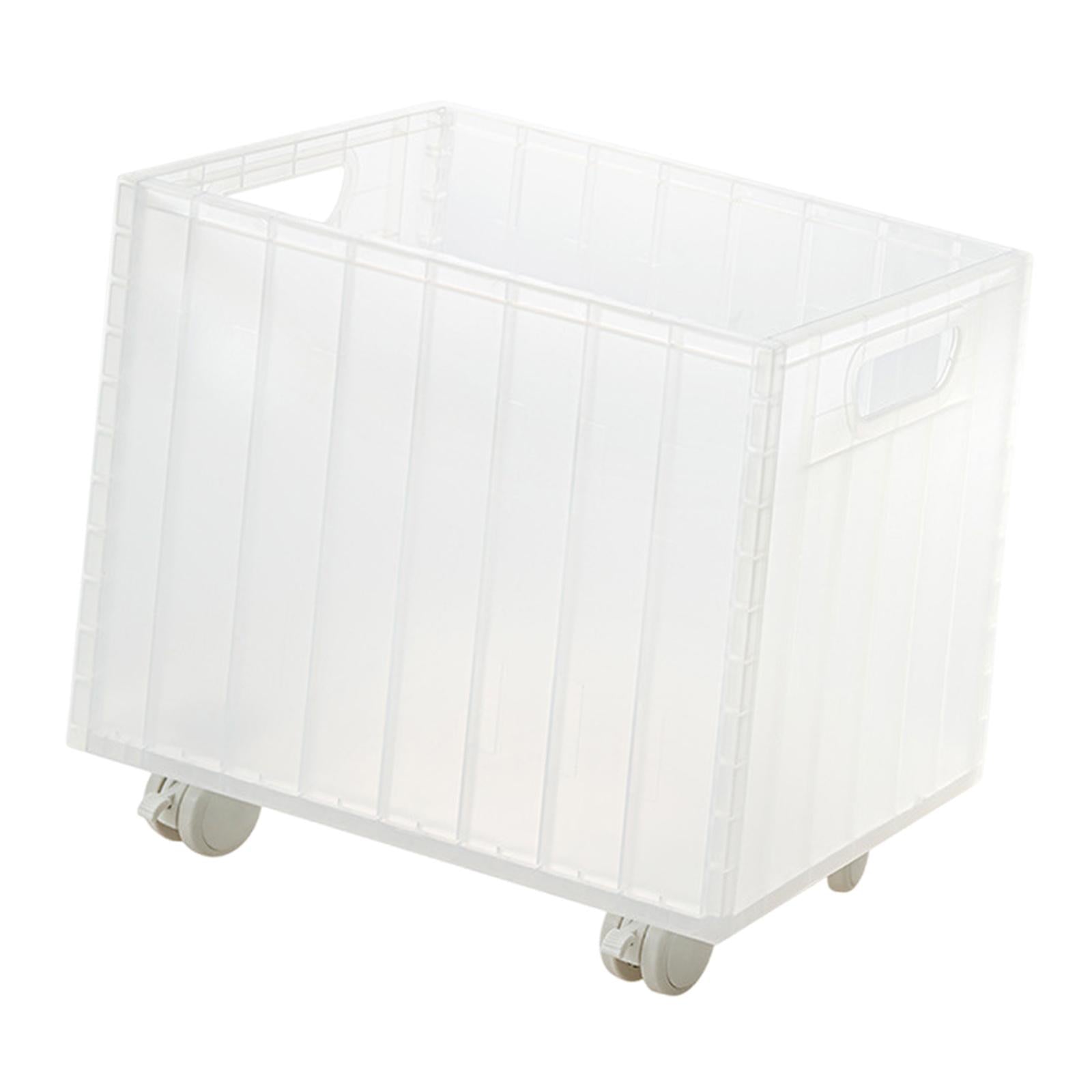 Stackable Book Storage Box Minimalist Rolling File Organizer for Home Office Clear