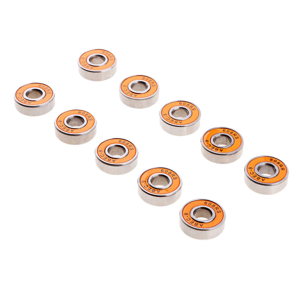 60 Pieces ABEC-9 608RS Roller Skate Wheel Bearings Seal Ball Bearings Orange